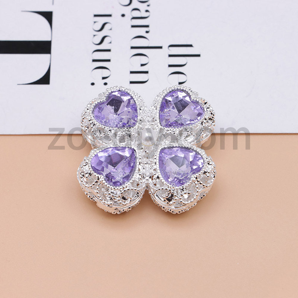 FS0953- Mixed Color Silver Clover Crystal Alloy Diamond Ball Beads Fit For Beadable Pens