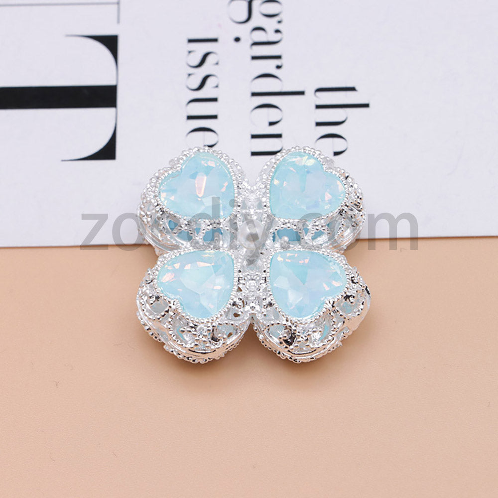 FS0953- Mixed Color Silver Clover Crystal Alloy Diamond Ball Beads Fit For Beadable Pens