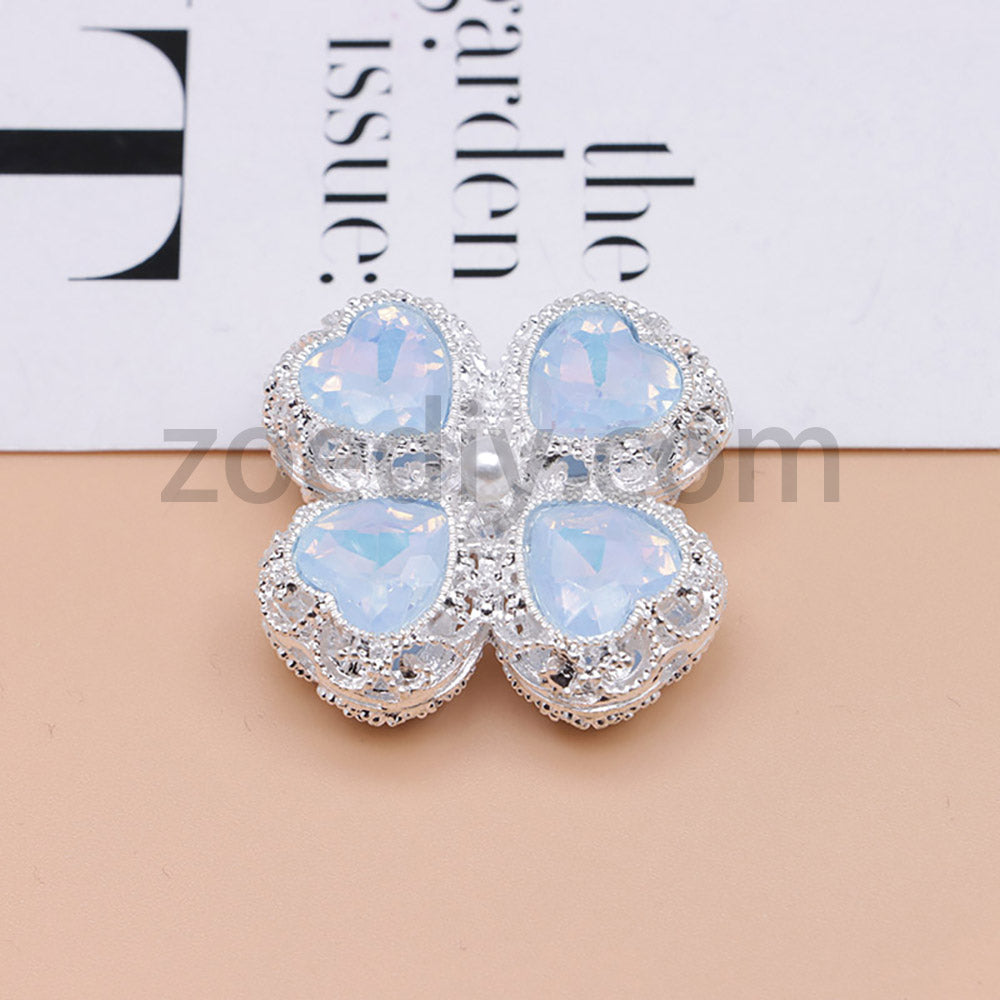 FS0953- Mixed Color Silver Clover Crystal Alloy Diamond Ball Beads Fit For Beadable Pens