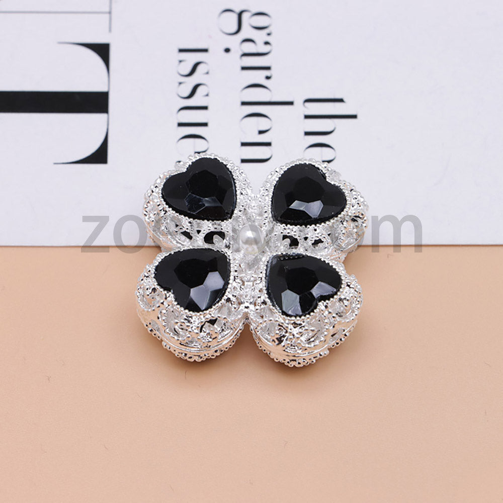 FS0953- Mixed Color Silver Clover Crystal Alloy Diamond Ball Beads Fit For Beadable Pens