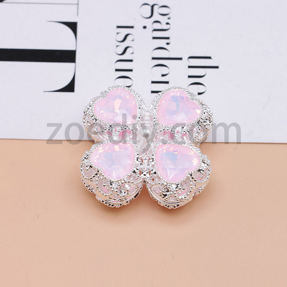 FS0953- Mixed Color Silver Clover Crystal Alloy Diamond Ball Beads Fit For Beadable Pens