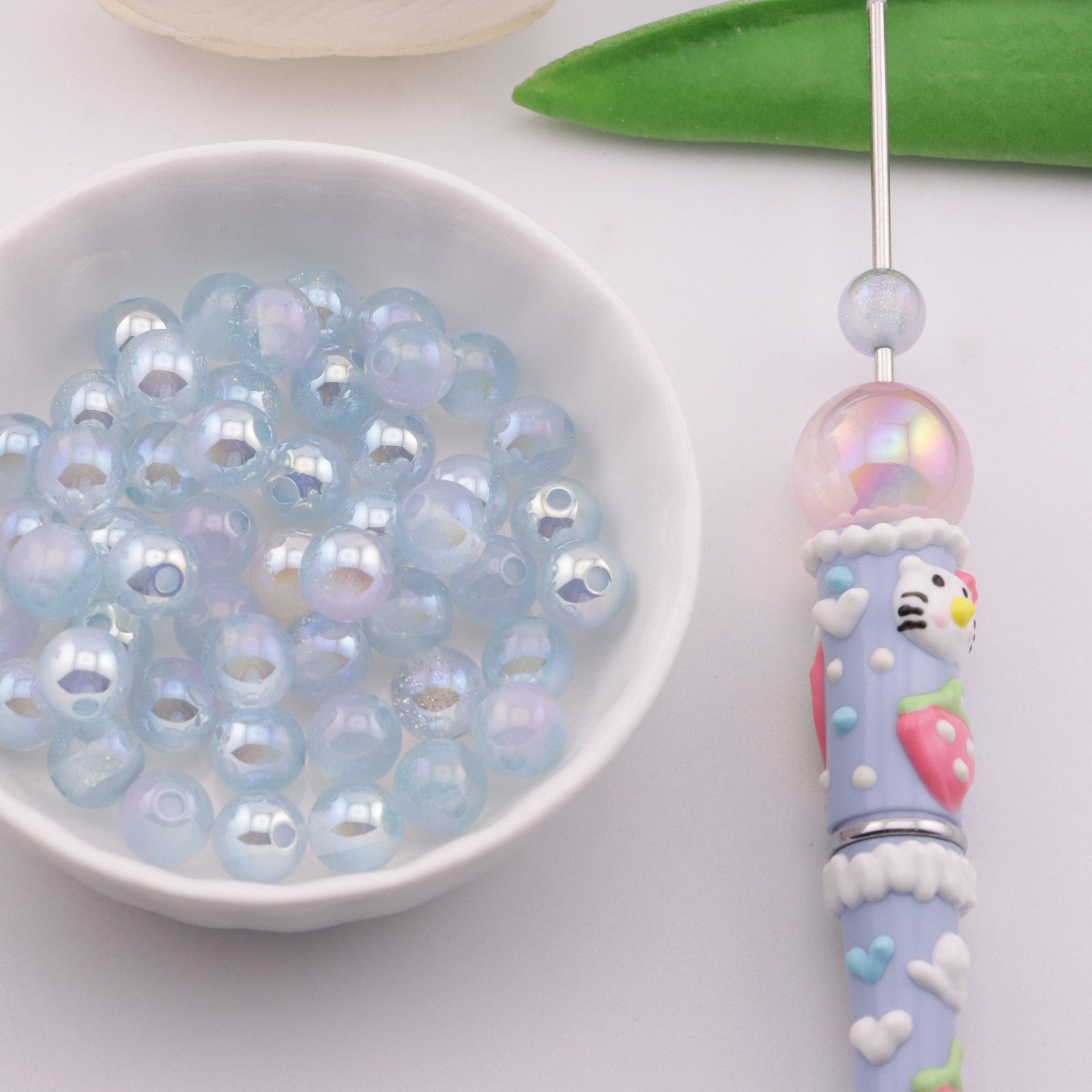 FS6185- 8mm Uv Color Changing Beads Fine Glitter Changing Beads Fit For Pen