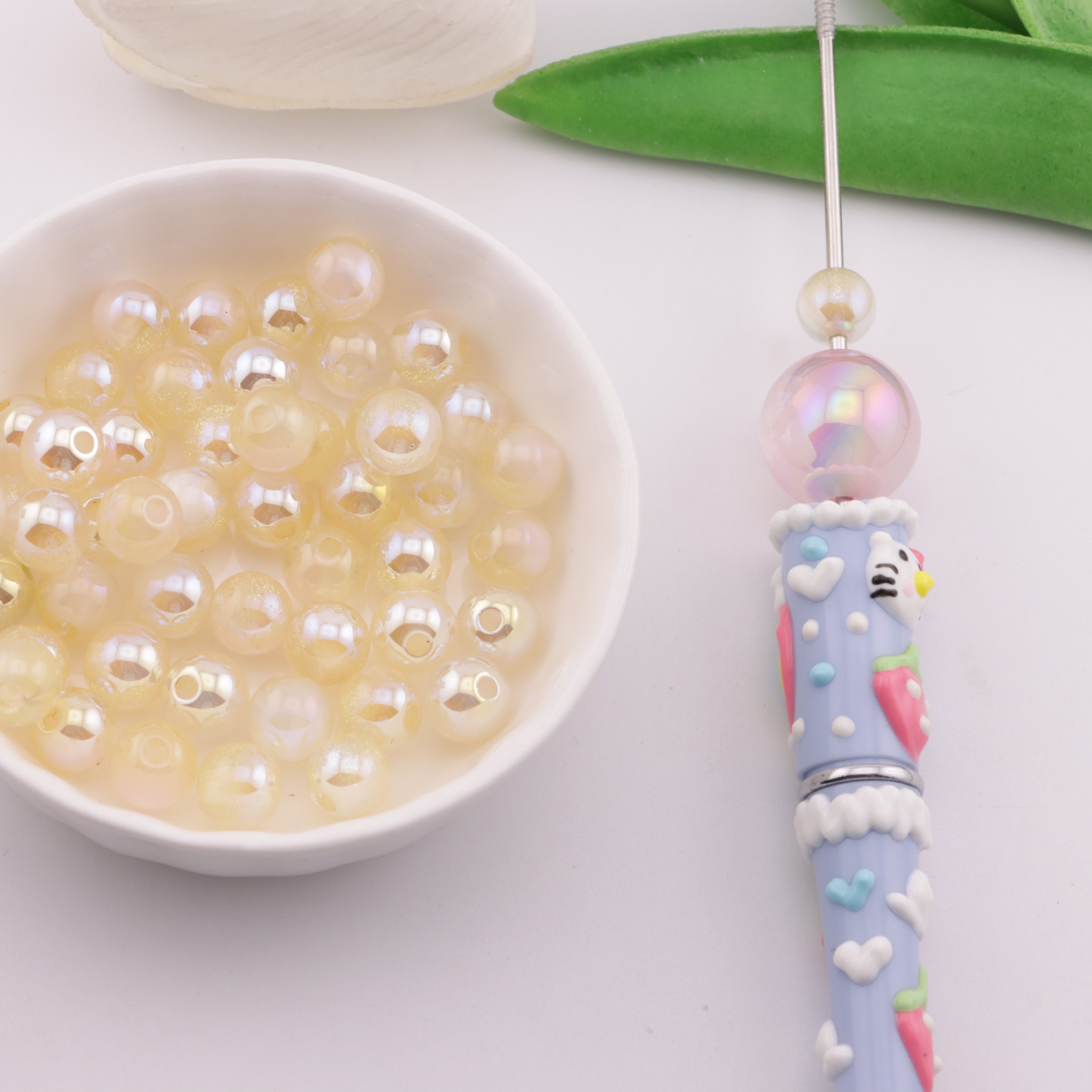 FS6185- 8mm Uv Color Changing Beads Fine Glitter Changing Beads Fit For Pen