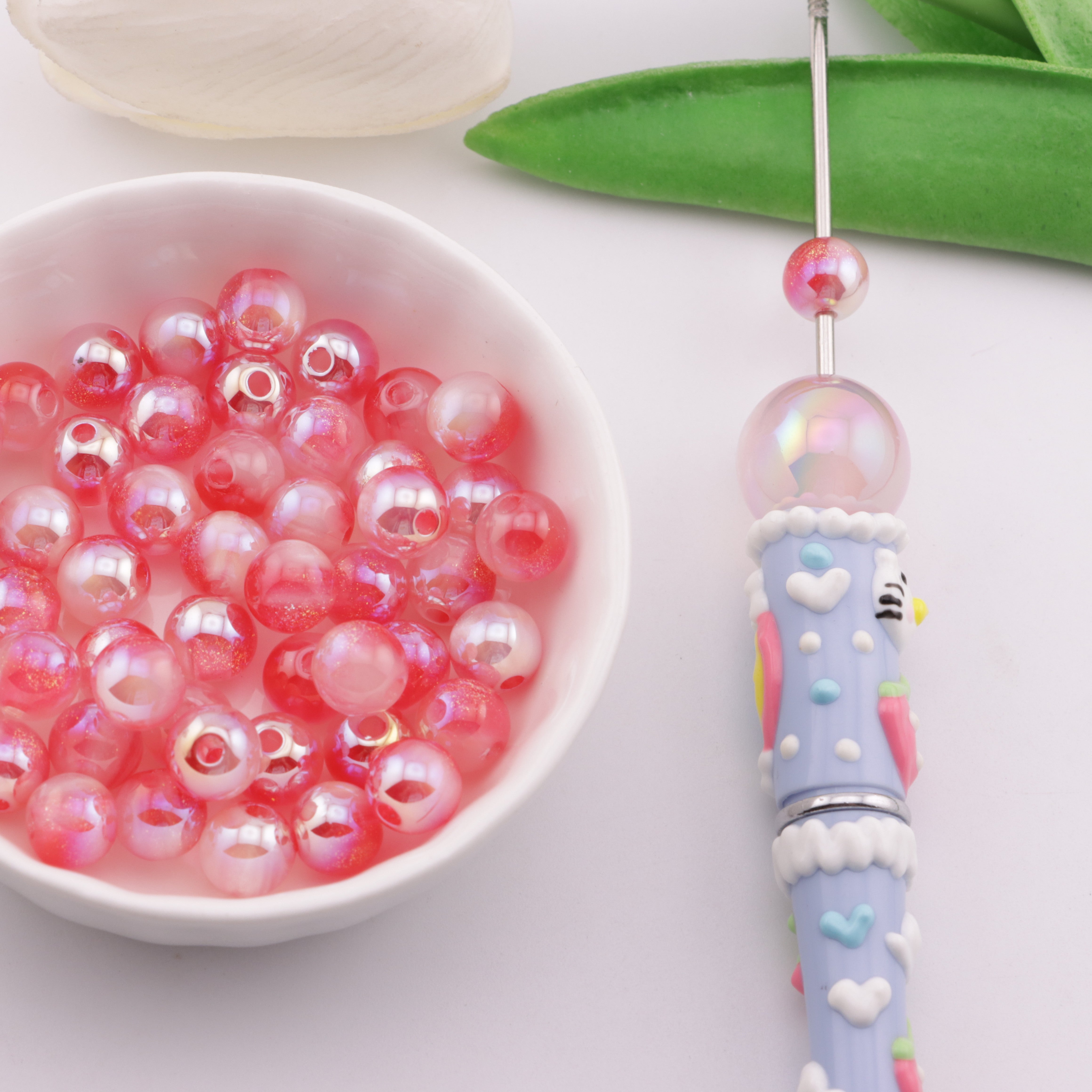 FS6185- 8mm Uv Color Changing Beads Fine Glitter Changing Beads Fit For Pen