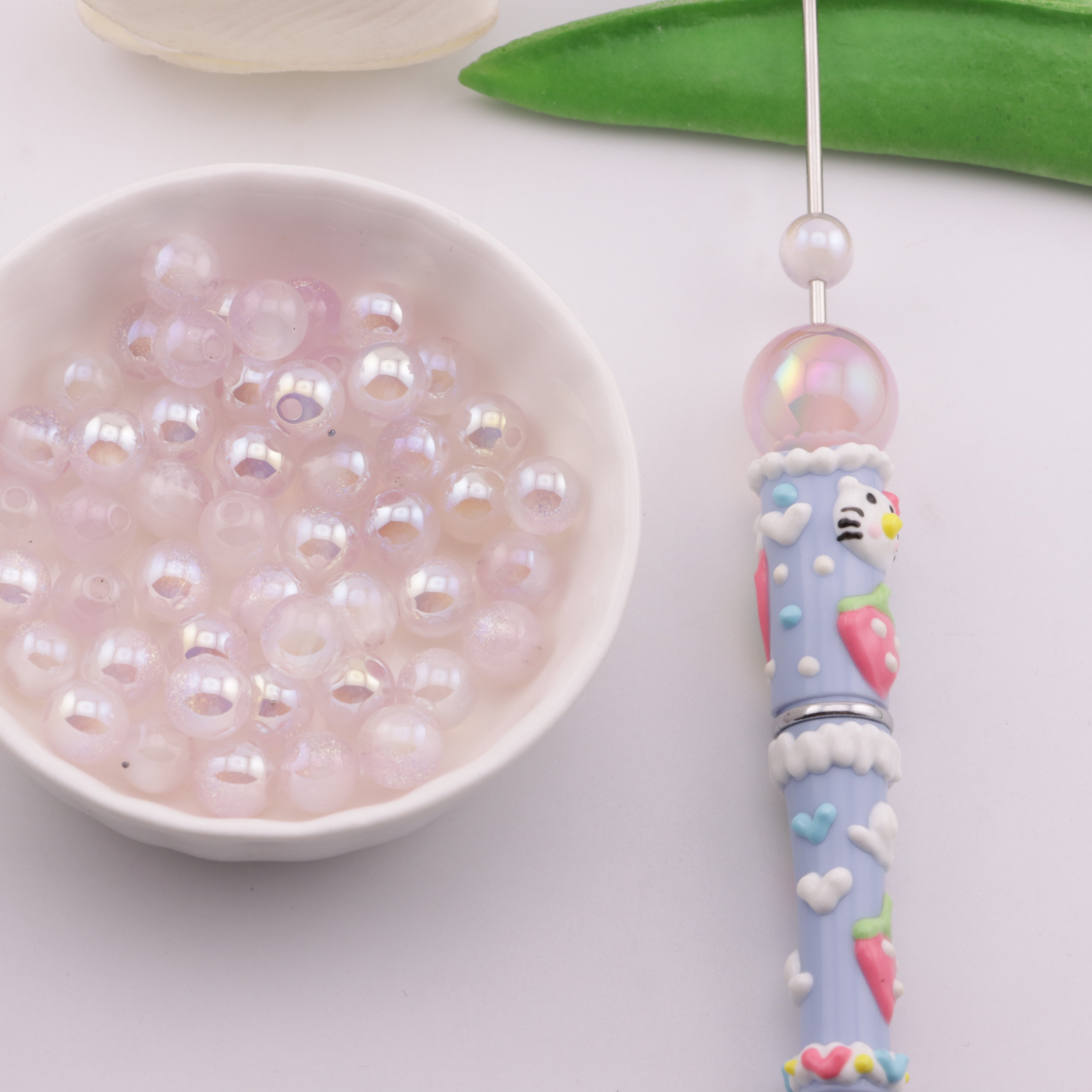 FS6185- 8mm Uv Color Changing Beads Fine Glitter Changing Beads Fit For Pen