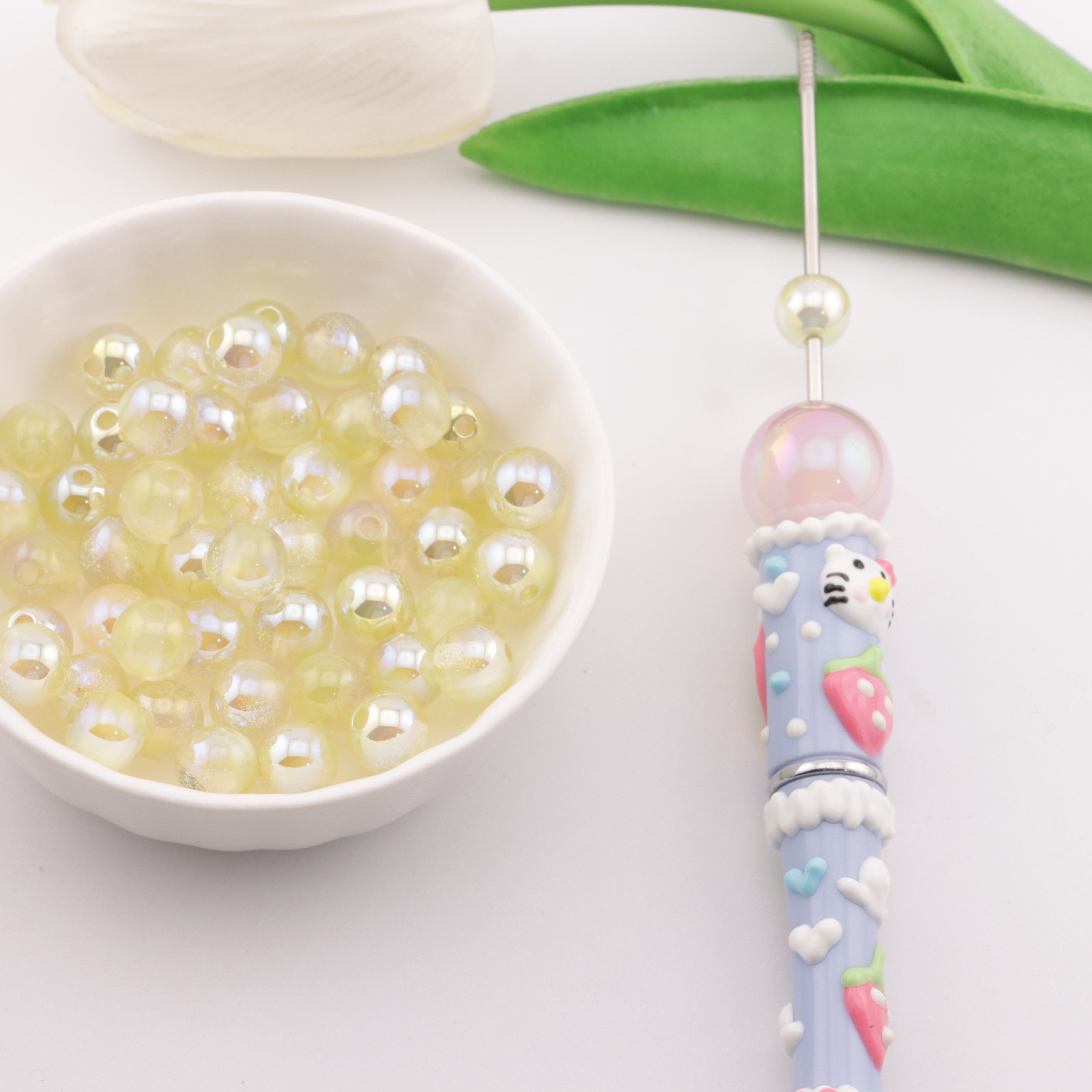 FS6185- 8mm Uv Color Changing Beads Fine Glitter Changing Beads Fit For Pen