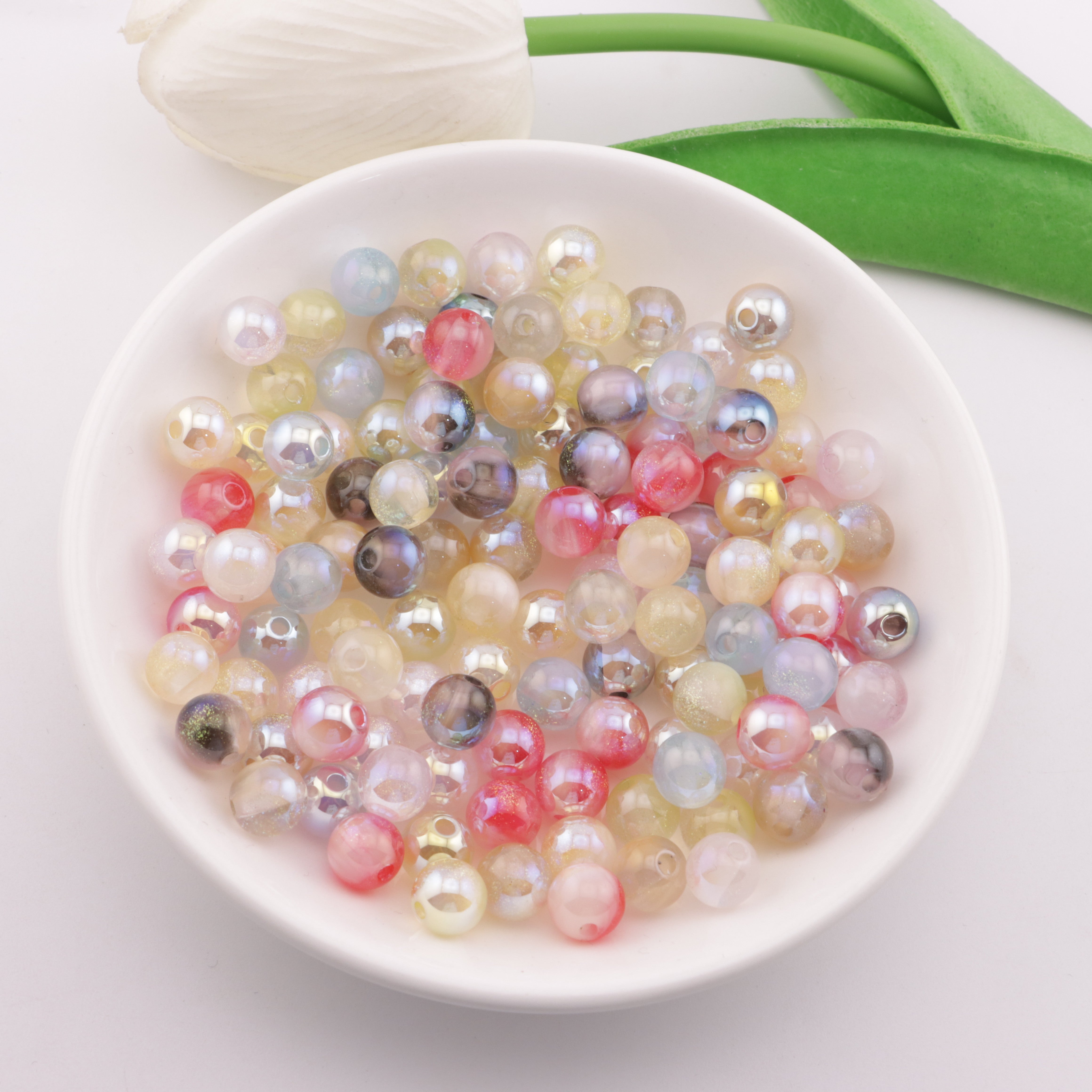 FS6185- 8mm Uv Color Changing Beads Fine Glitter Changing Beads Fit For Pen
