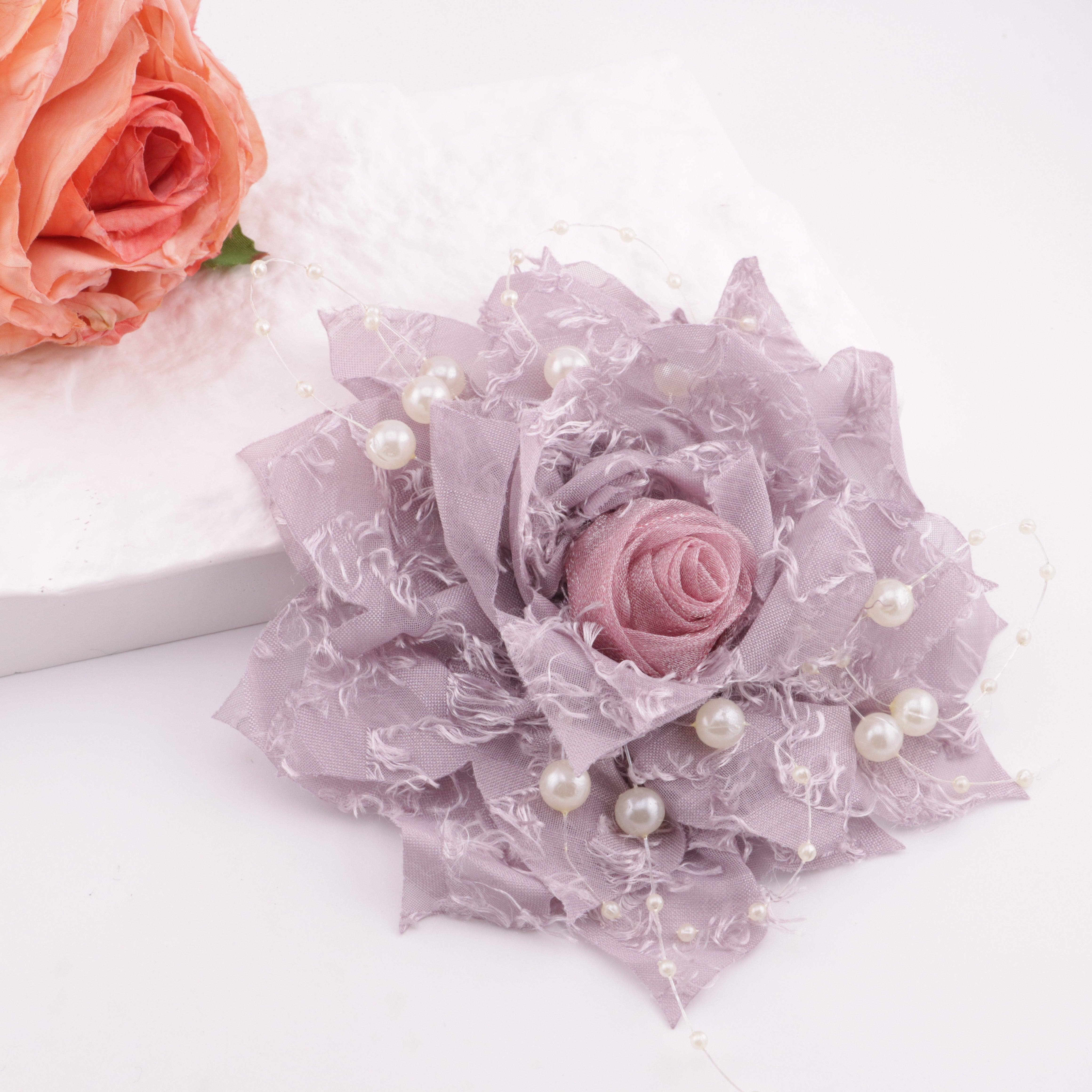 FS6217- About 140Mm Big Flower Charms With Pearl Chain