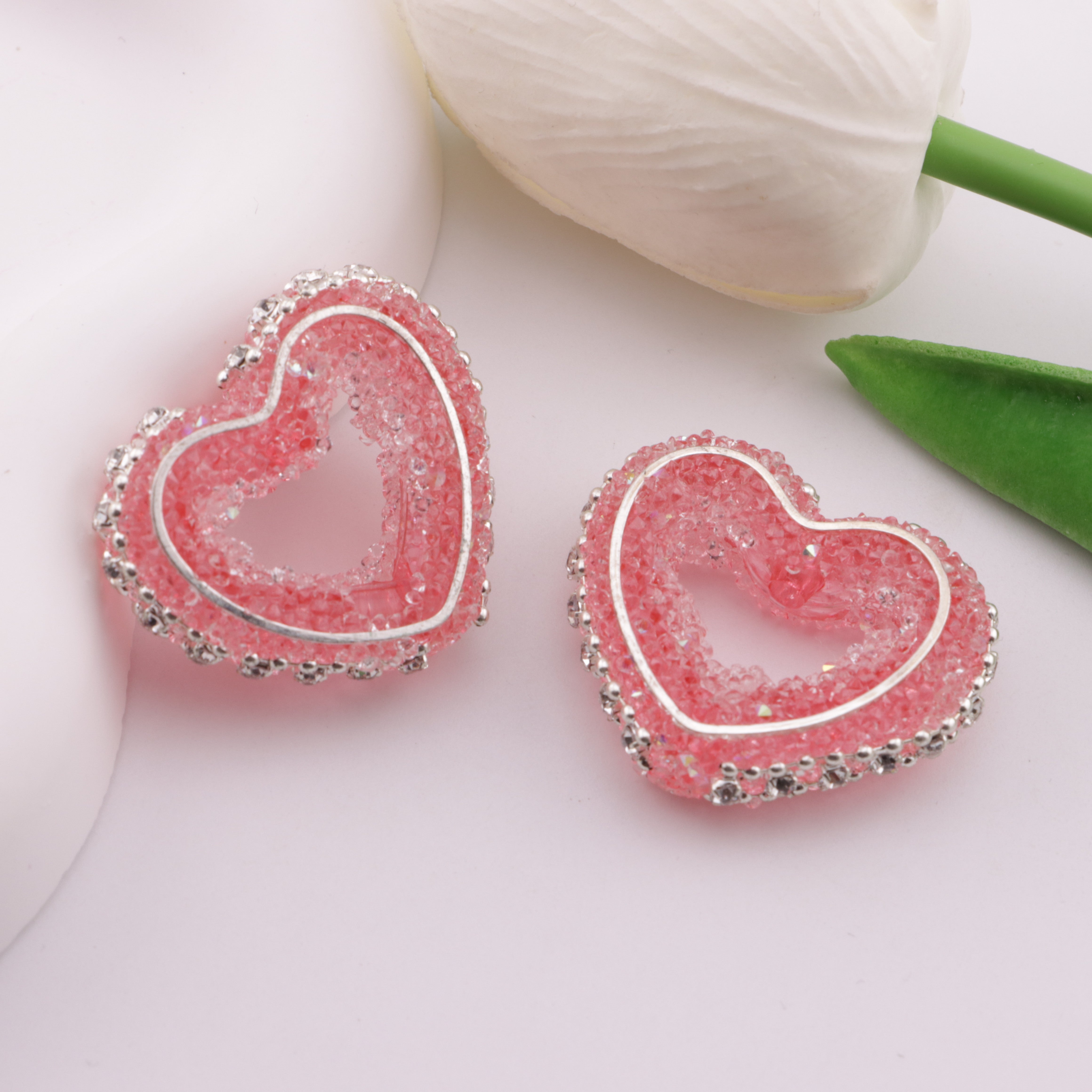 FS6233- 28×32Mm Heart-Shaped Granulated Sugar Frame