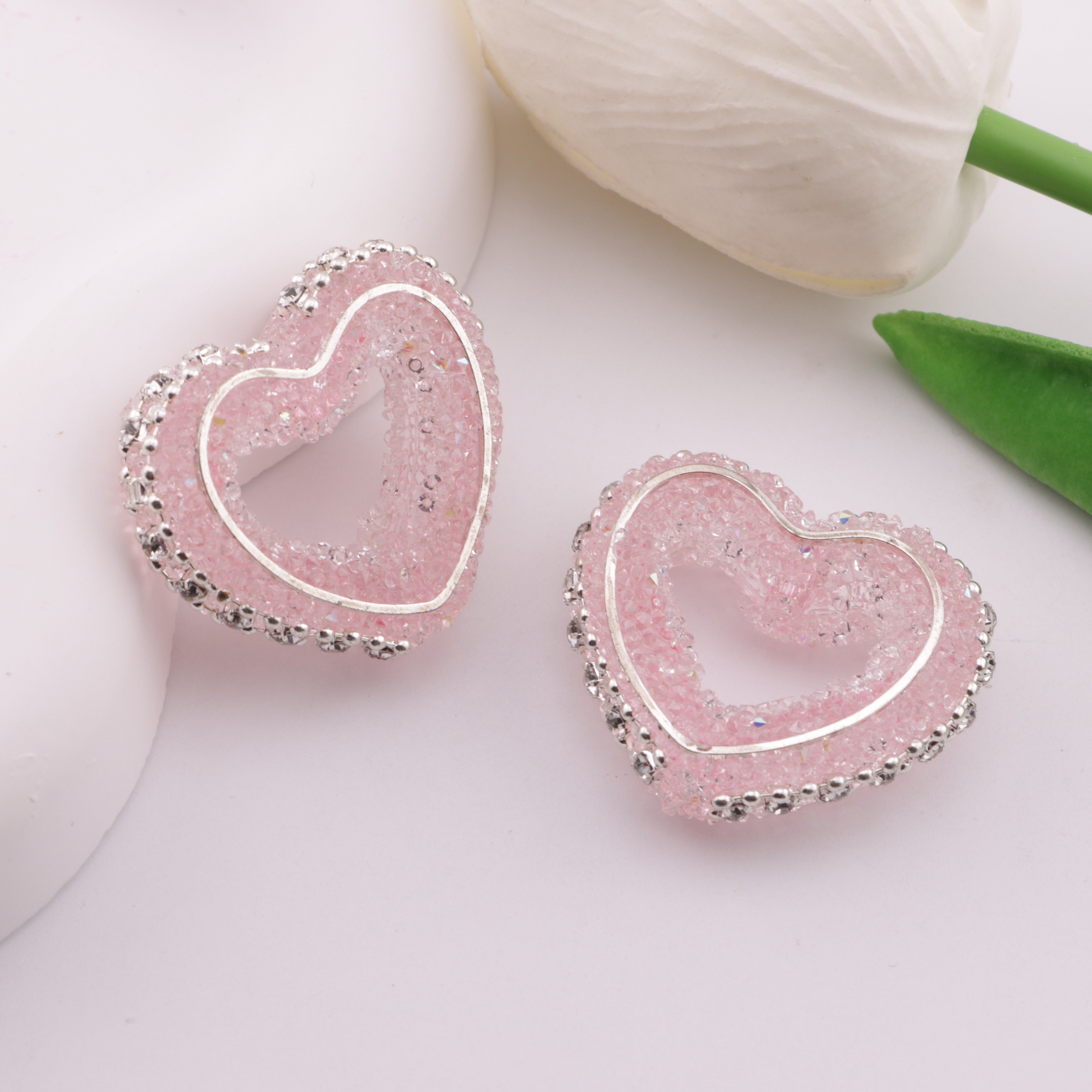 FS6233- 28×32Mm Heart-Shaped Granulated Sugar Frame