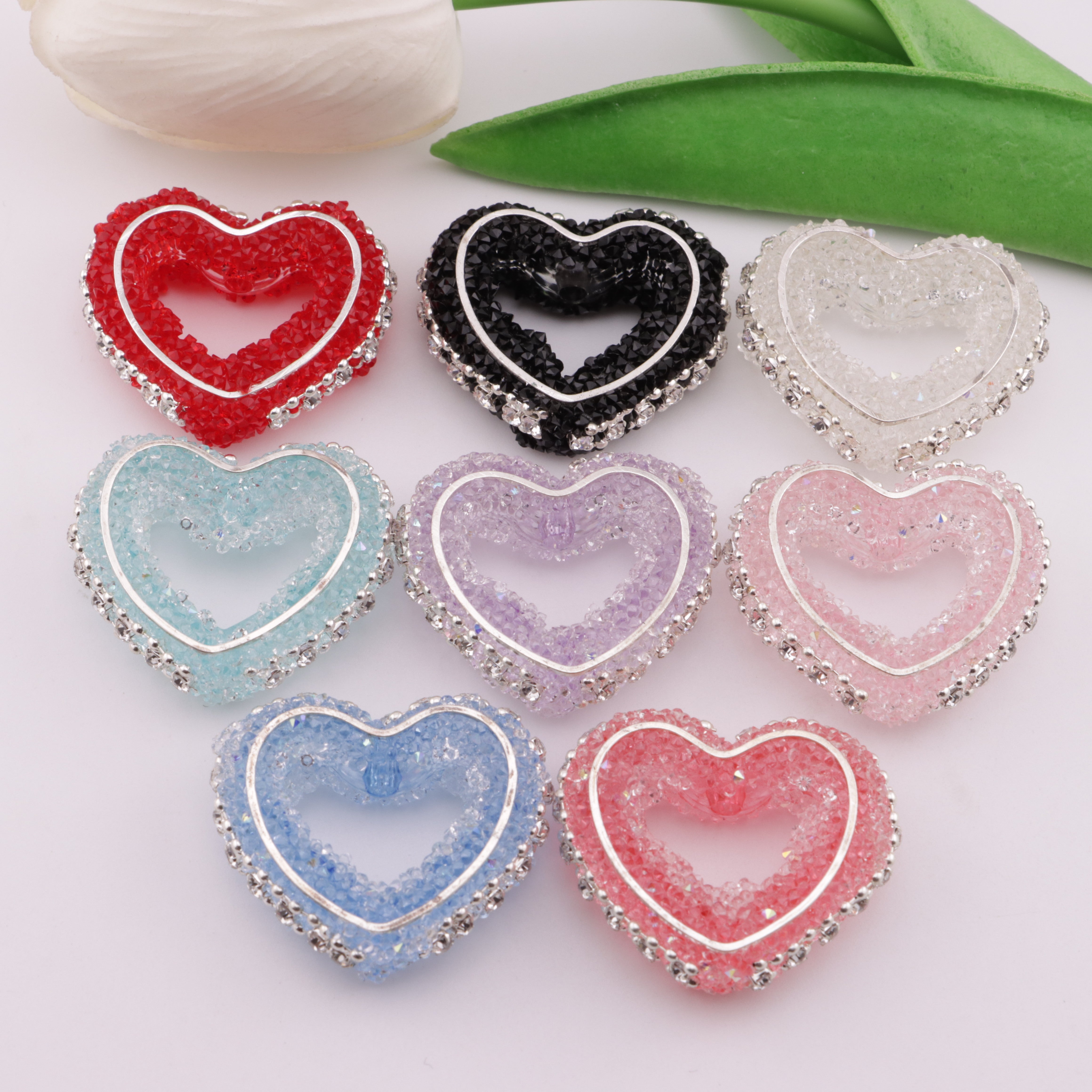 FS6233- 28×32Mm Heart-Shaped Granulated Sugar Frame