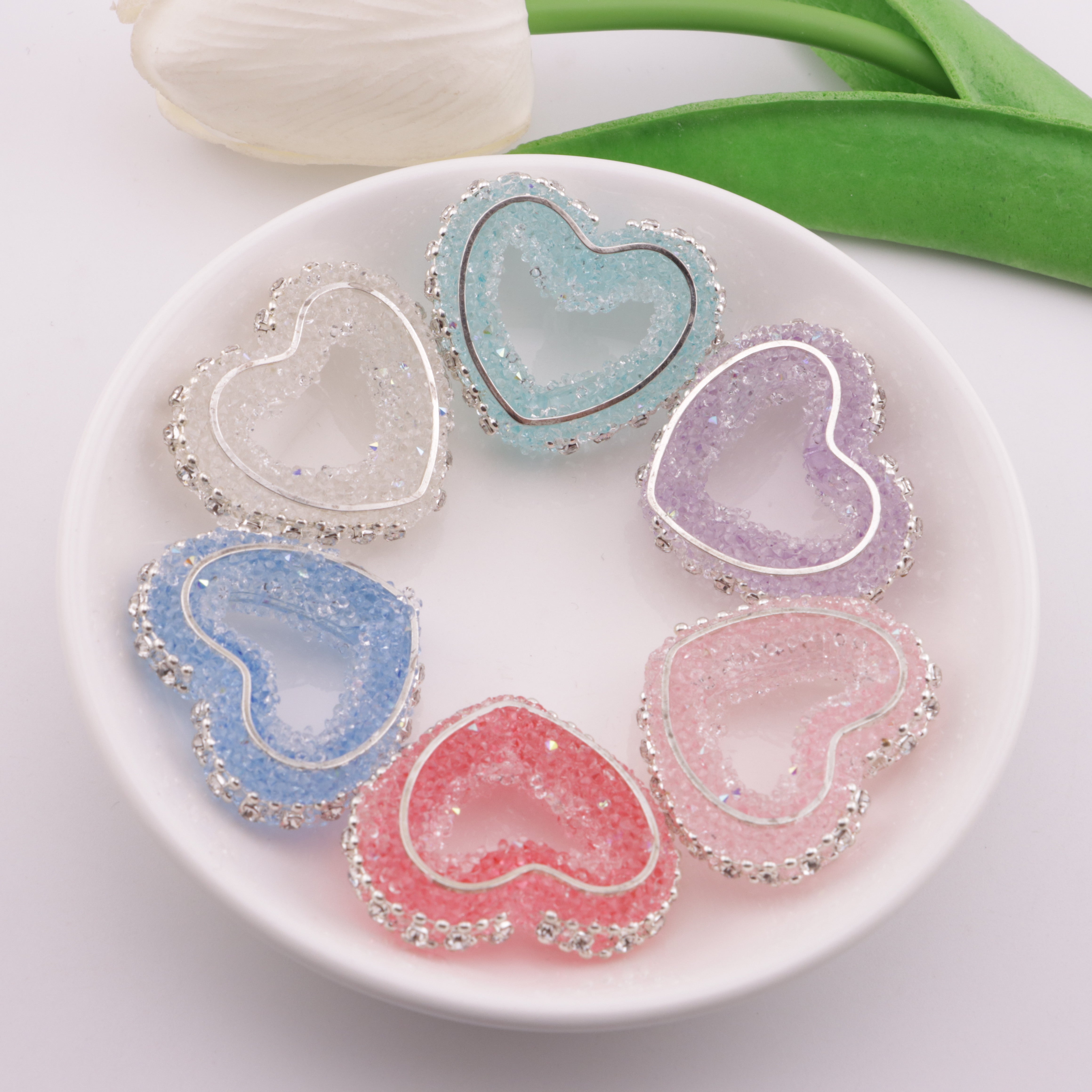 FS6233- 28×32Mm Heart-Shaped Granulated Sugar Frame