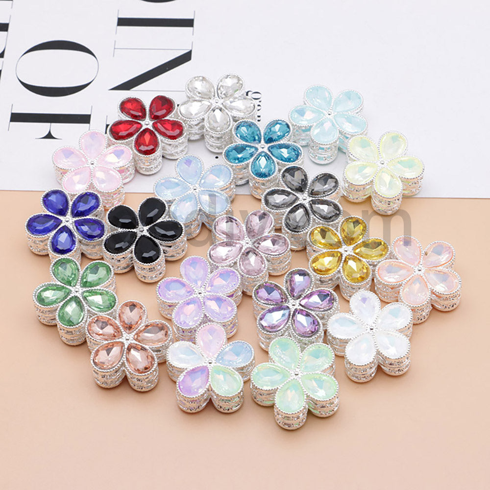 FS1642-25MM Mocha Diamond Flower Metal Beads Fit For Beadable Pen