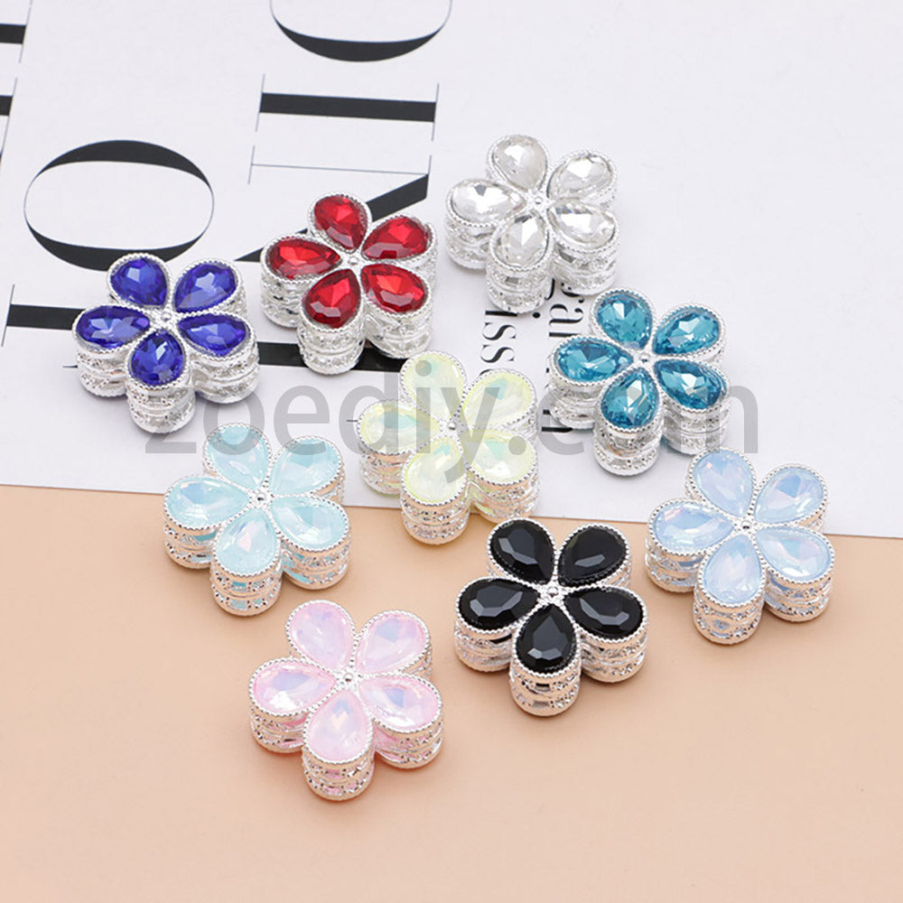 FS1642-25MM Mocha Diamond Flower Metal Beads Fit For Beadable Pen