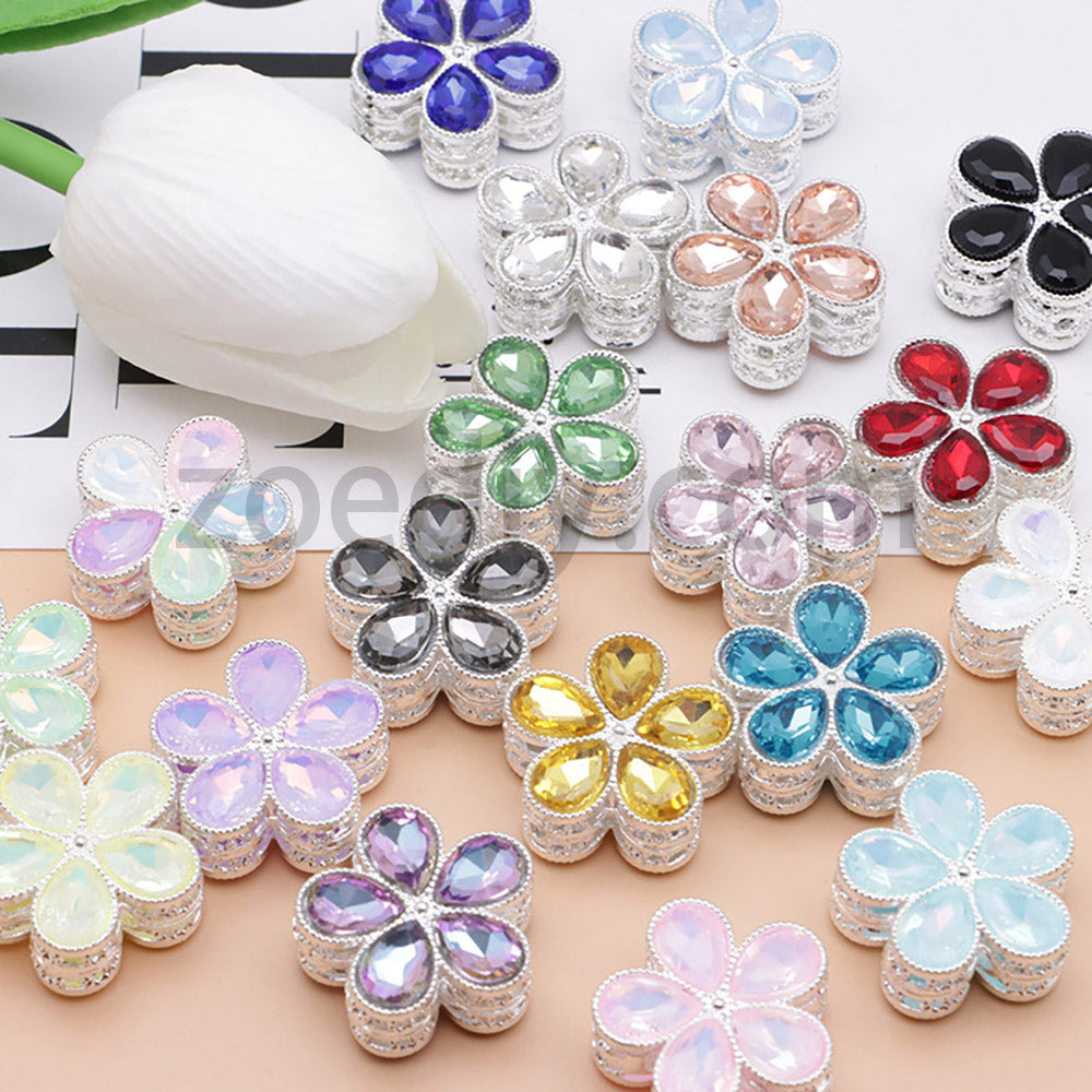 FS1642-25MM Mocha Diamond Flower Metal Beads Fit For Beadable Pen