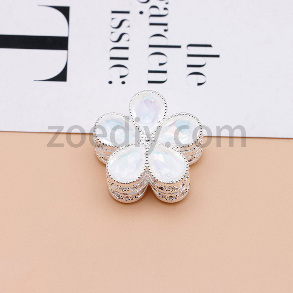 FS1642-25MM Mocha Diamond Flower Metal Beads Fit For Beadable Pen