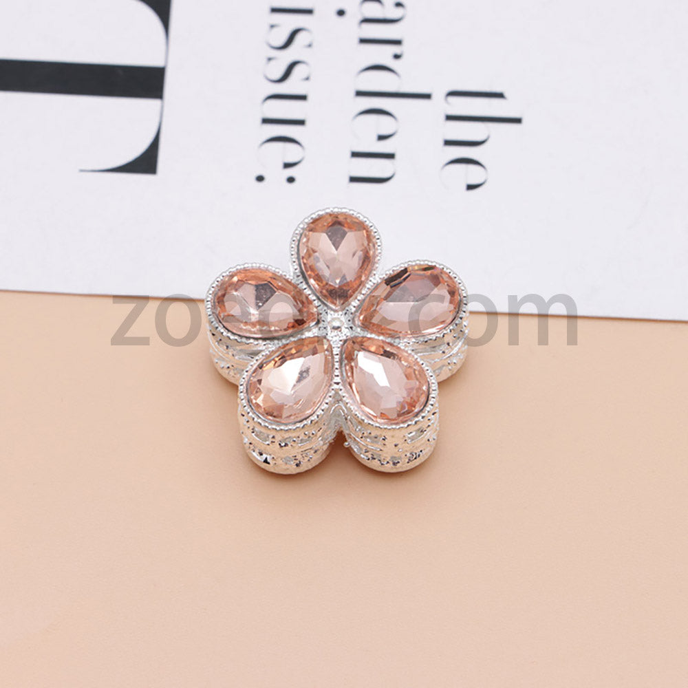 FS1642-25MM Mocha Diamond Flower Metal Beads Fit For Beadable Pen