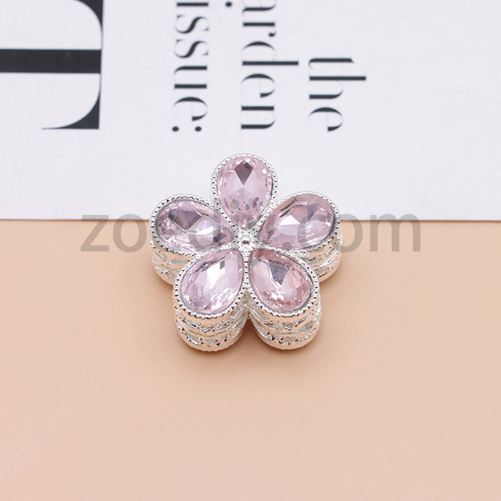 FS1642-25MM Mocha Diamond Flower Metal Beads Fit For Beadable Pen