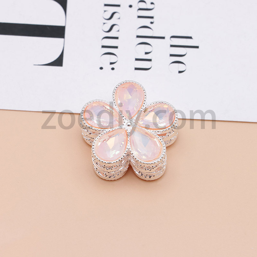 FS1642-25MM Mocha Diamond Flower Metal Beads Fit For Beadable Pen