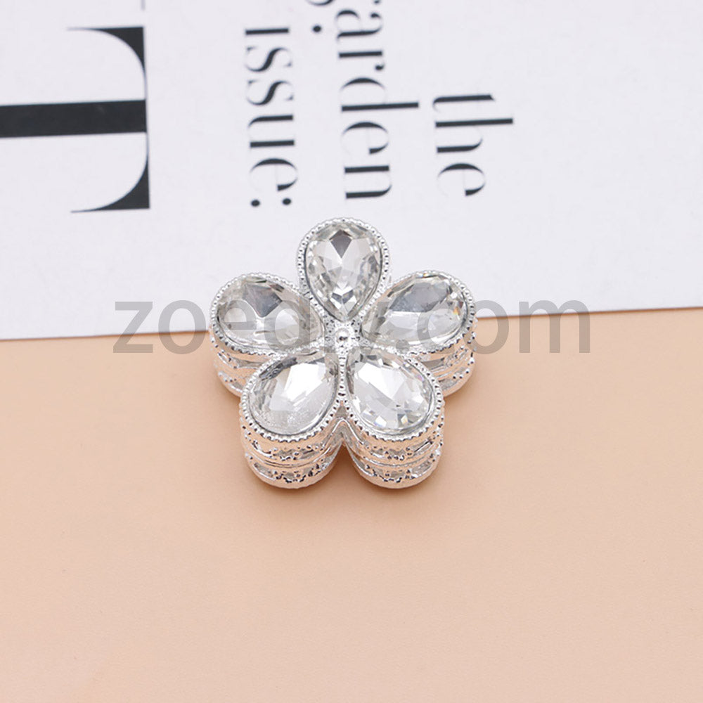 FS1642-25MM Mocha Diamond Flower Metal Beads Fit For Beadable Pen