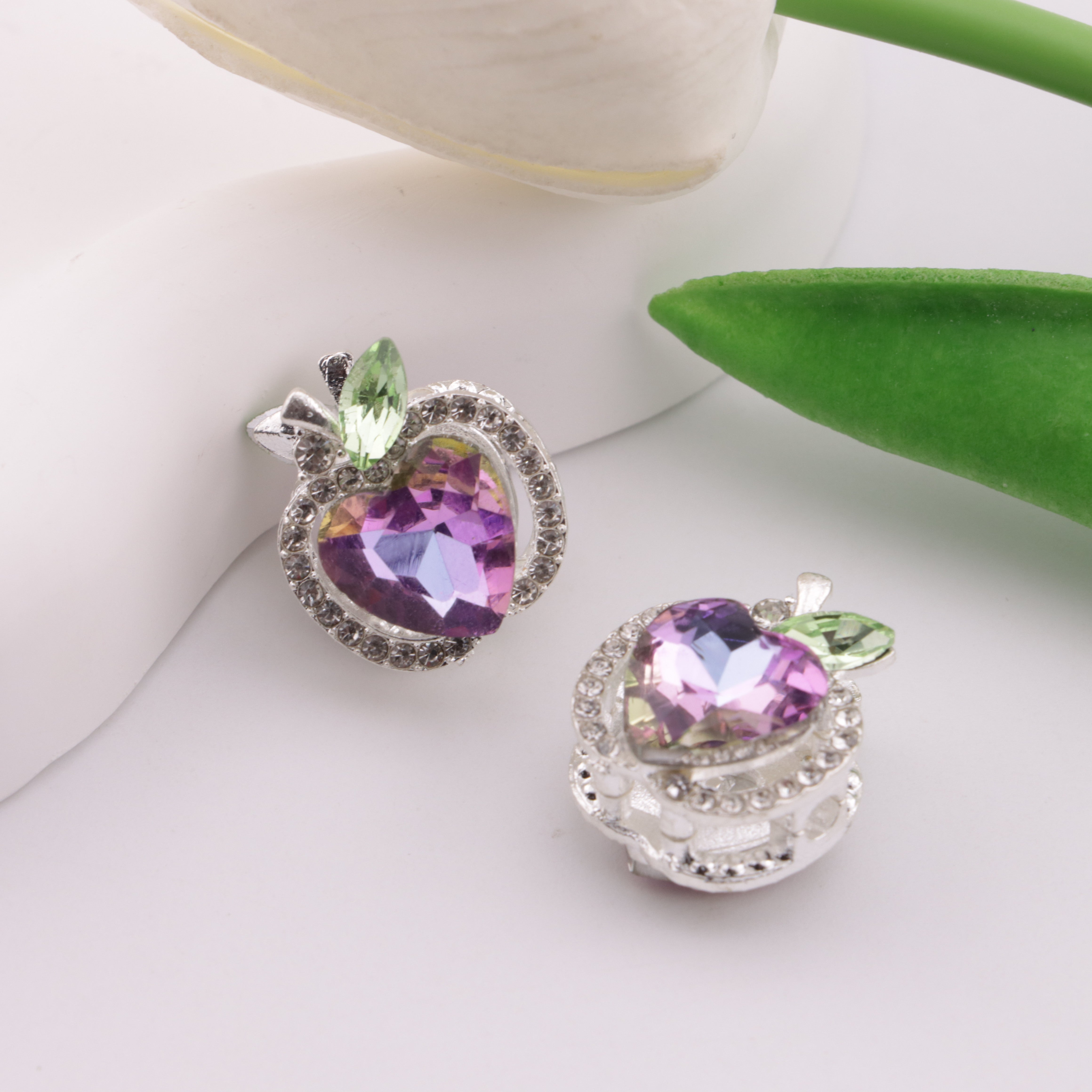 FS6305- About 17*16*19mm Crystal Apple 8 Hole Beads Fit For Beadable Pens