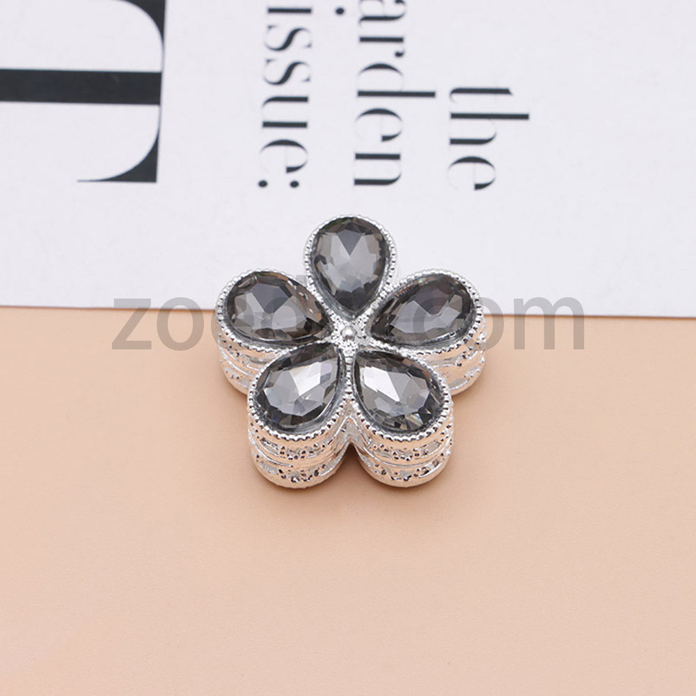 FS1642-25MM Mocha Diamond Flower Metal Beads Fit For Beadable Pen