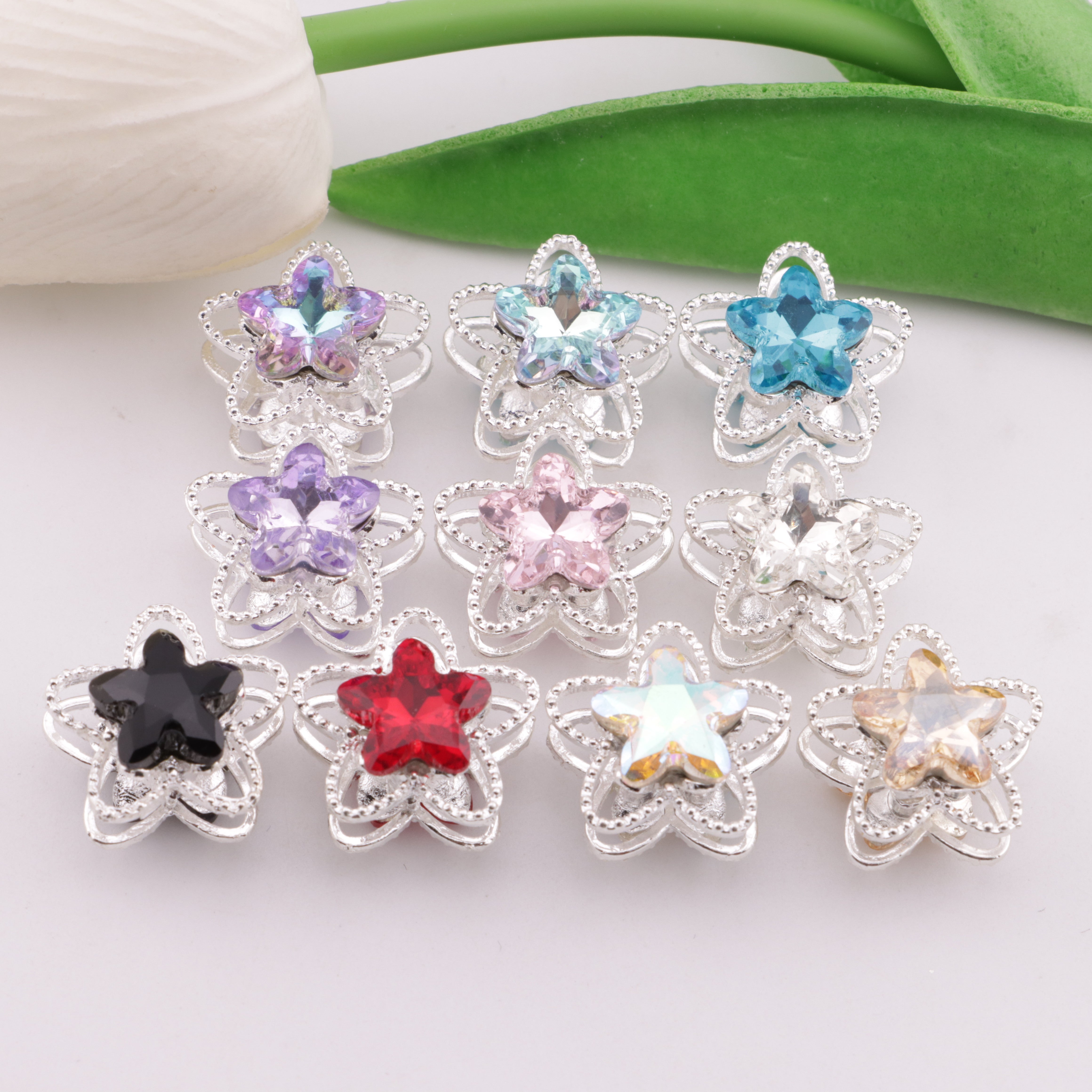 FS6326- Five - pointed Star Four - way Alloy Beads