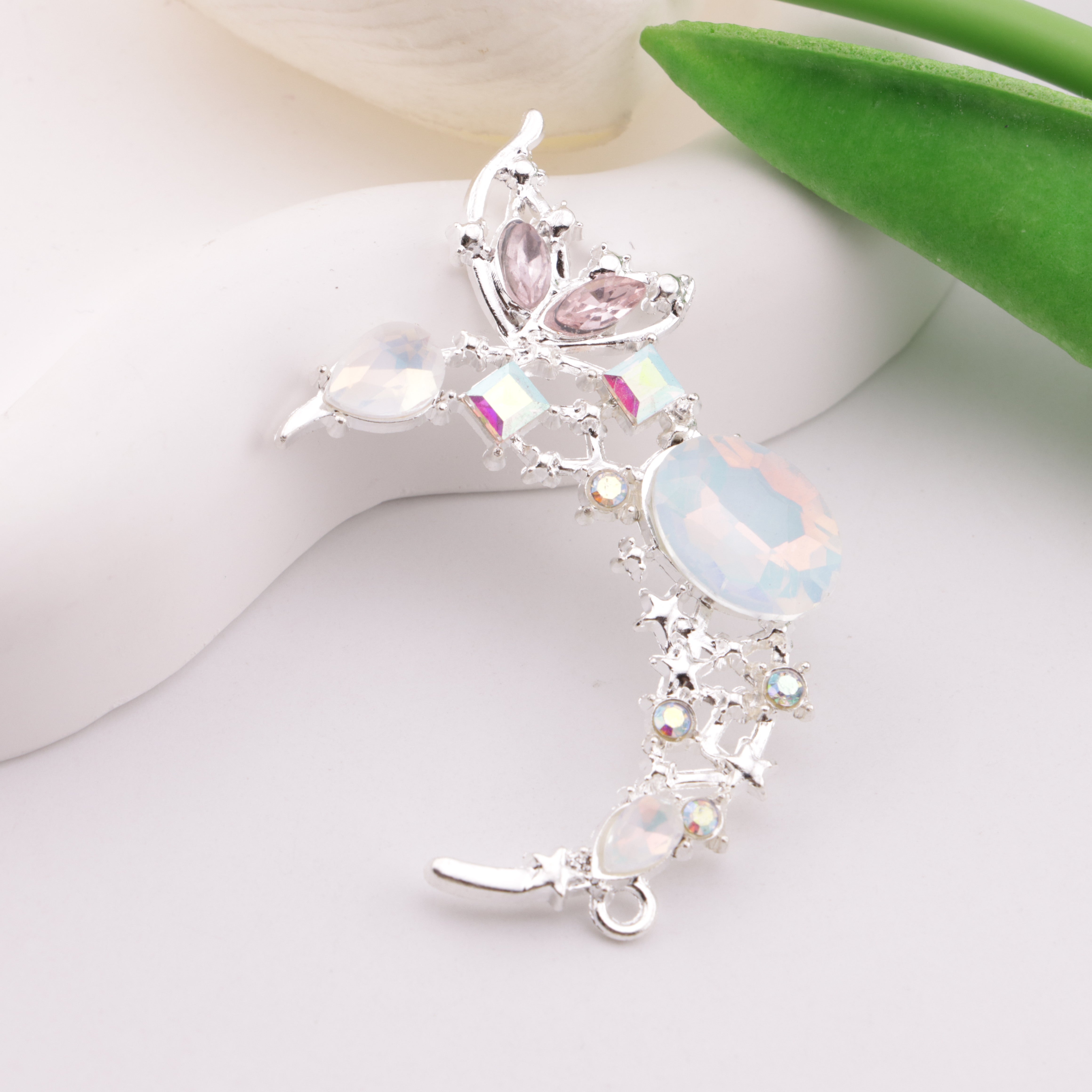 FS6346- 55×33mm Butterfly Moon Metal Beads Butterfly Moon Metal Patches