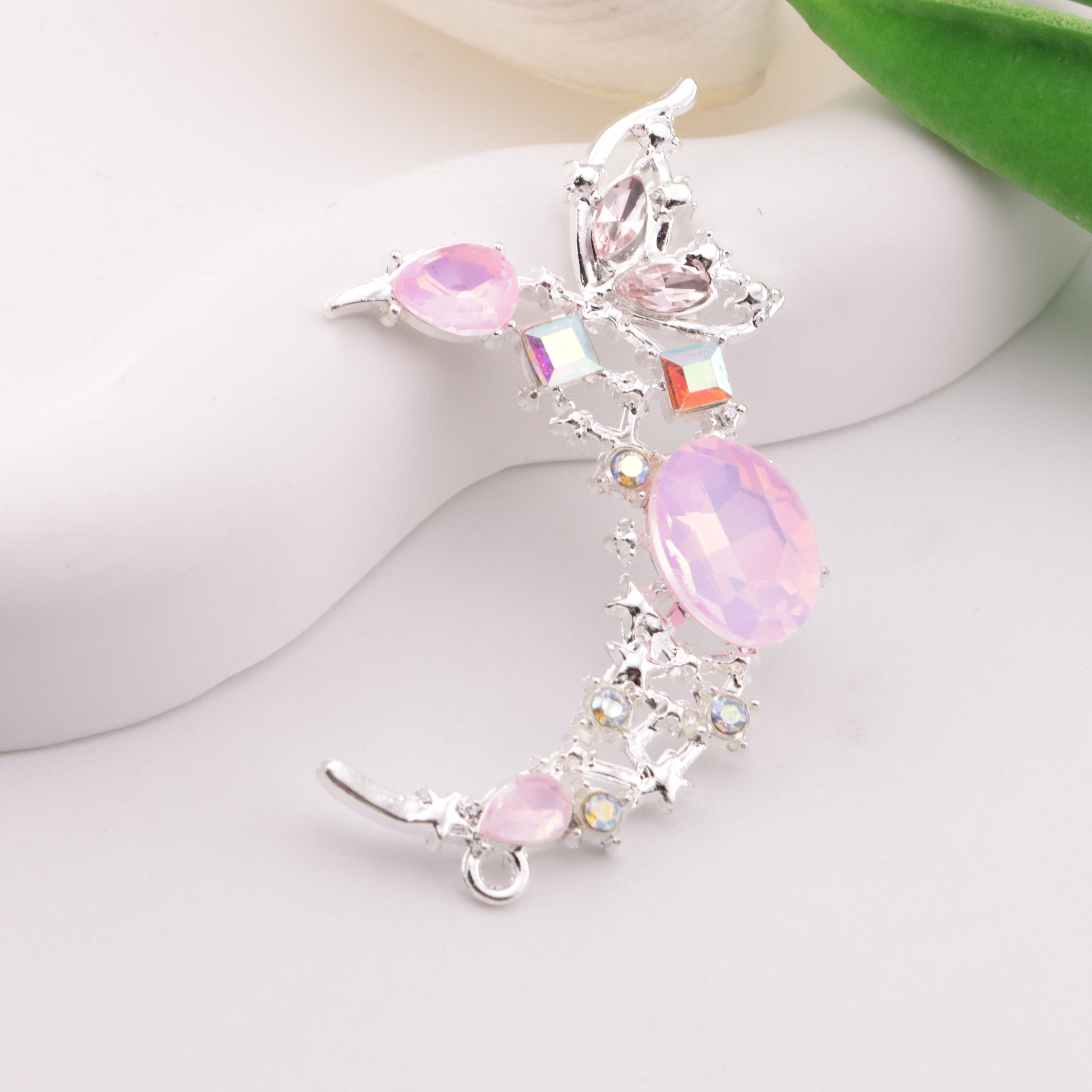FS6346- 55×33mm Butterfly Moon Metal Beads Butterfly Moon Metal Patches