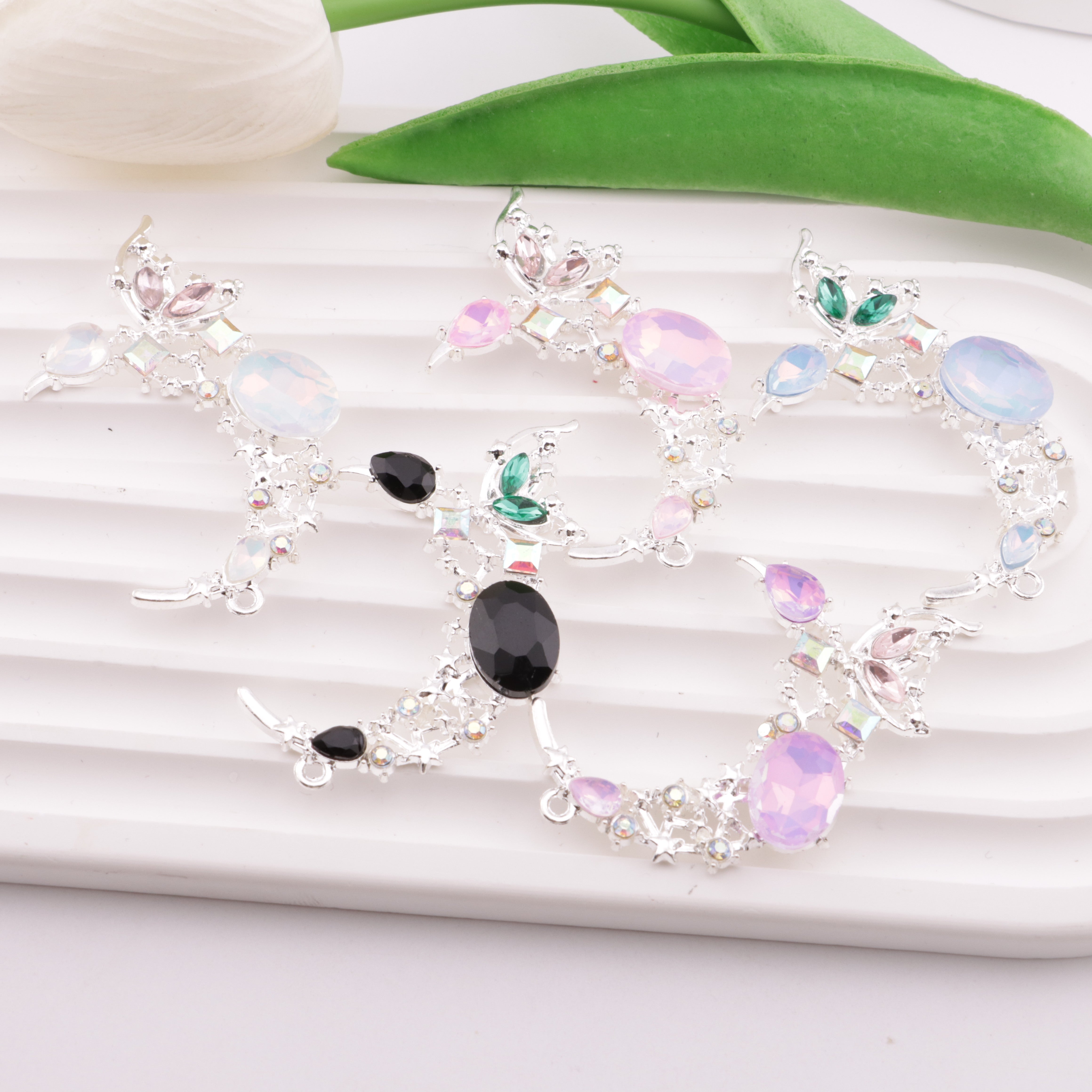 FS6346- 55×33mm Butterfly Moon Metal Beads Butterfly Moon Metal Patches