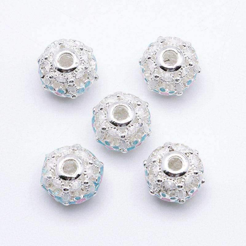 FS5099- 10mm Heart 5 Petal Metal Beads Love - Pearl Five - Petal Flower Alloy Beads Fit For Pen