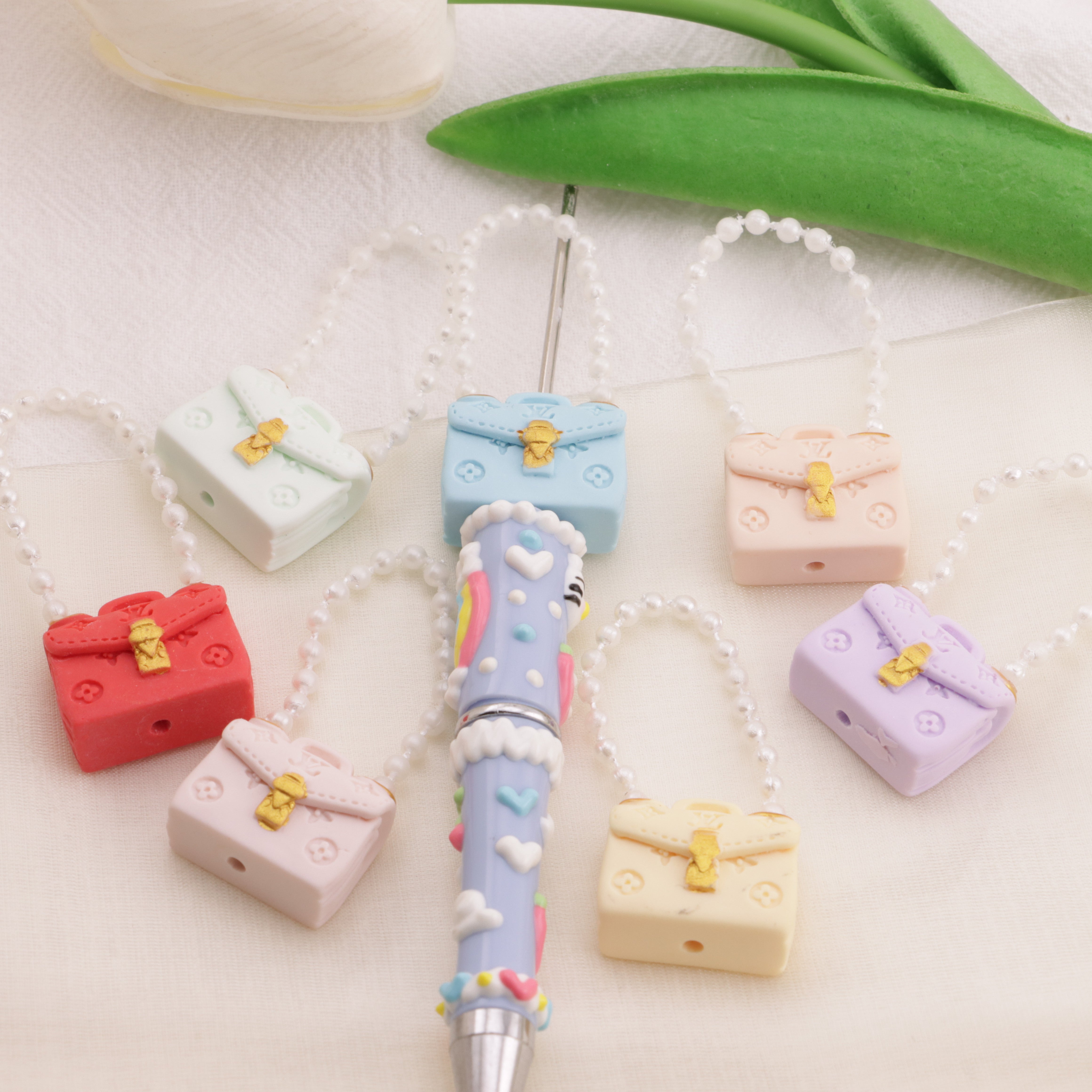 FS6283- 18×22mm Cc Bags Beads Pearl Chain Rectangular Bag Beads Zoe's DIY Shop