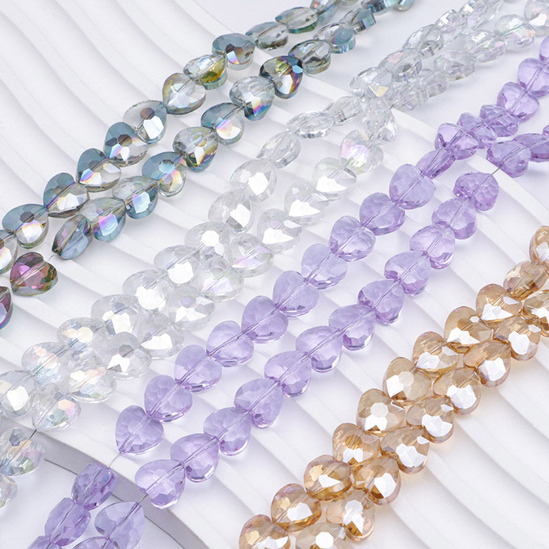 FS5377- 10*10mm About 70PCS/Strand Heart Glass Beads