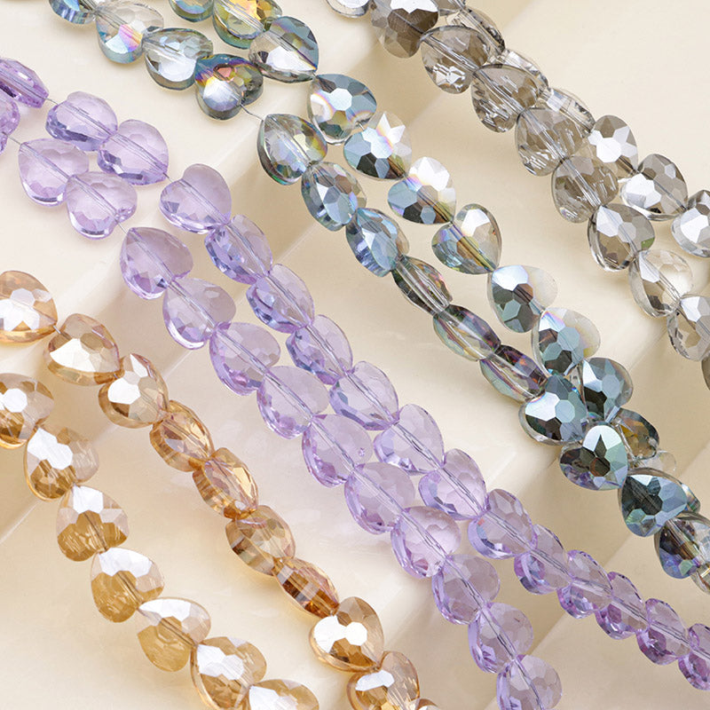 FS5377- 10*10mm About 70PCS/Strand Heart Glass Beads