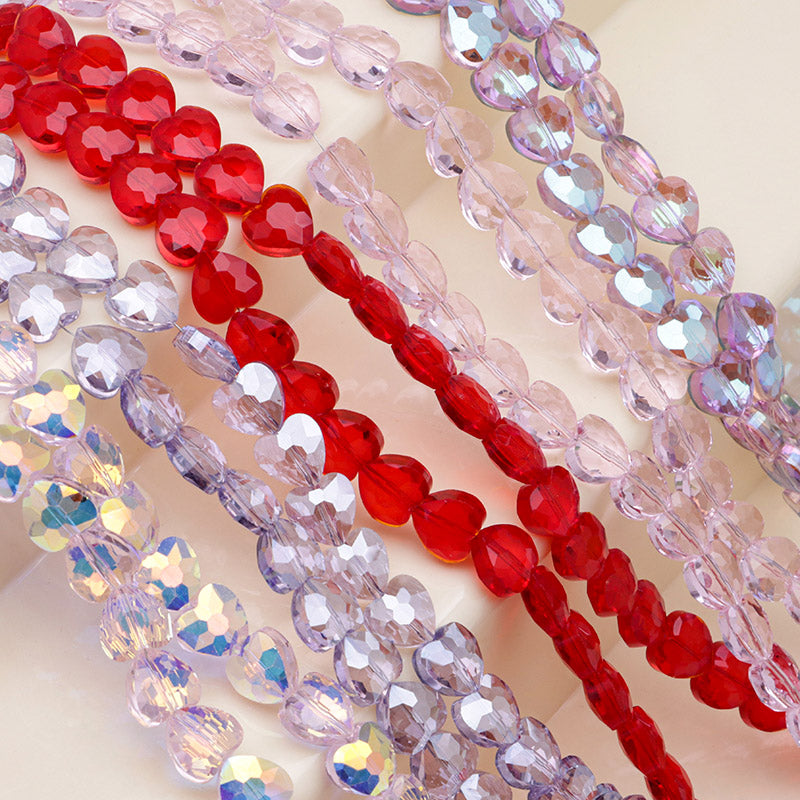 FS5377- 10*10mm About 70PCS/Strand Heart Glass Beads