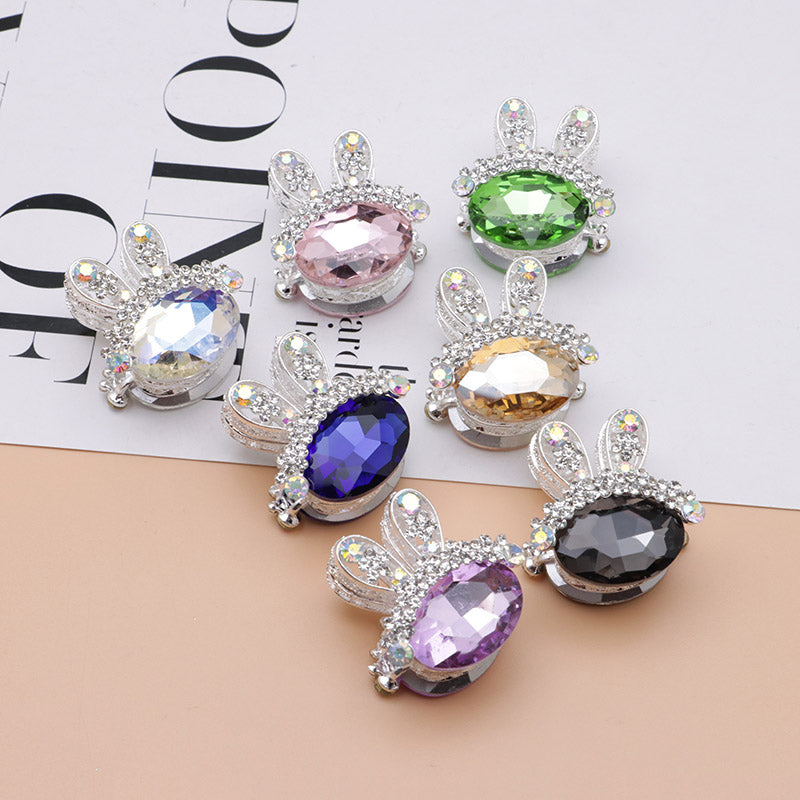 FS4839- 3.4×3.3×2.4 Cm Rabbit Alloy Beads Four - Way Passable For Pens