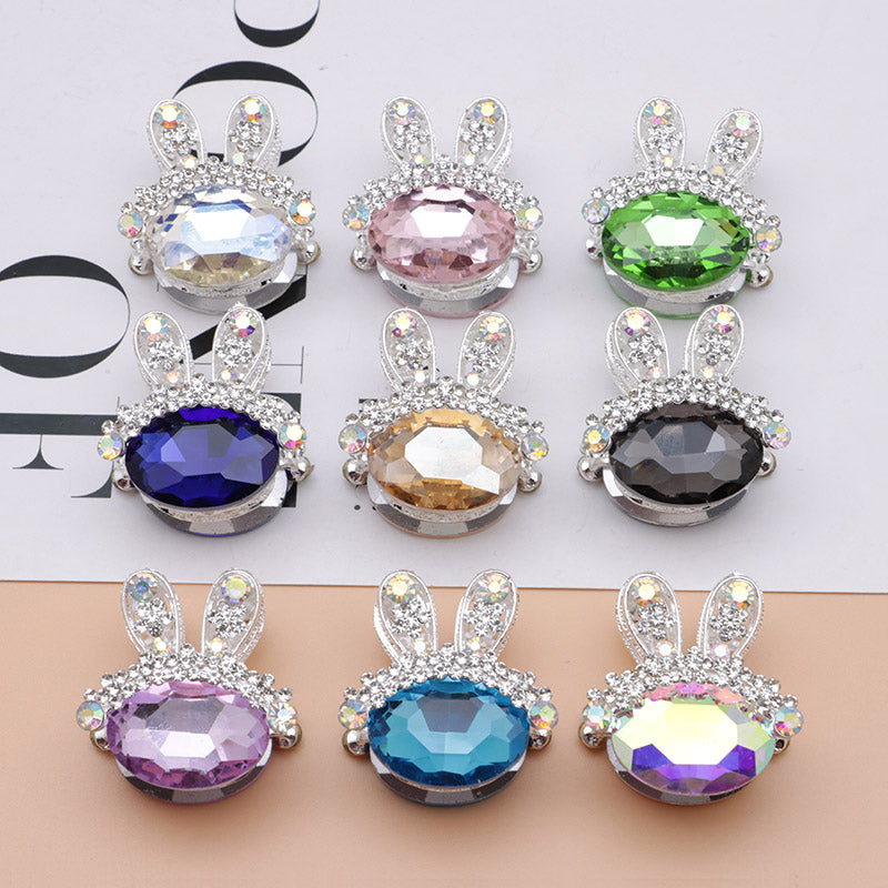 FS4839- 3.4×3.3×2.4 Cm Rabbit Alloy Beads Four - Way Passable For Pens