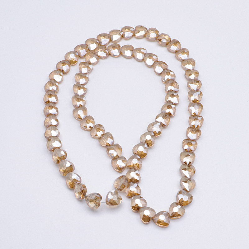 FS5377- 10*10mm About 70PCS/Strand Heart Glass Beads