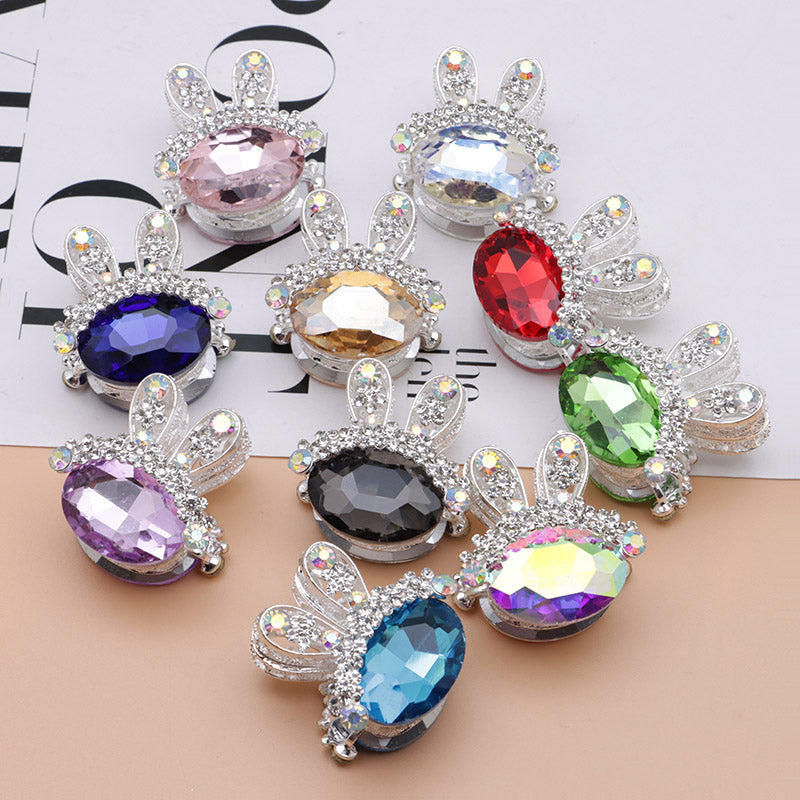 FS4839- 3.4×3.3×2.4 Cm Rabbit Alloy Beads Four - Way Passable For Pens