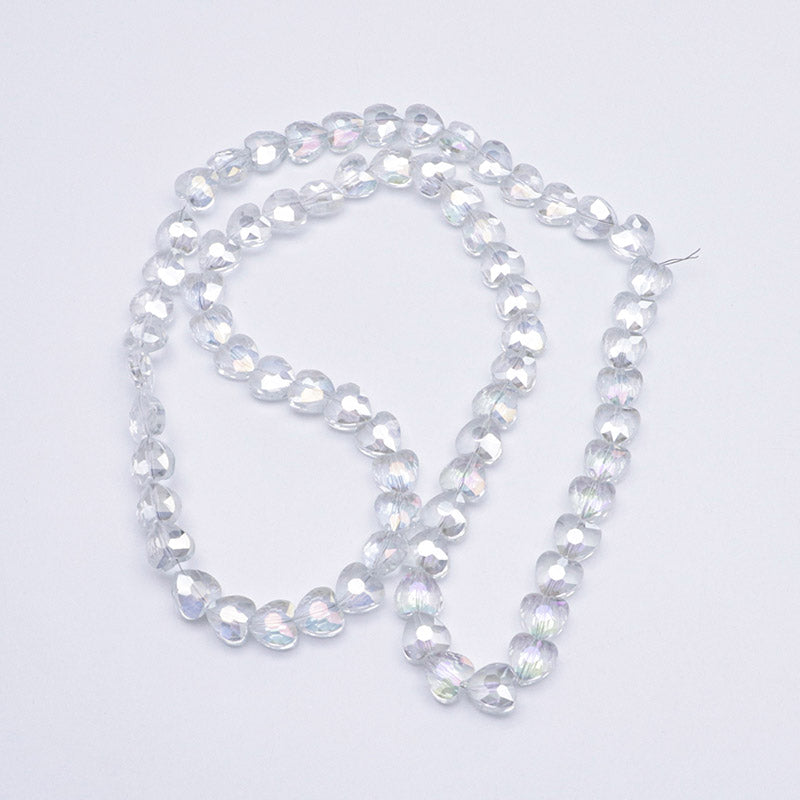 FS5377- 10*10mm About 70PCS/Strand Heart Glass Beads