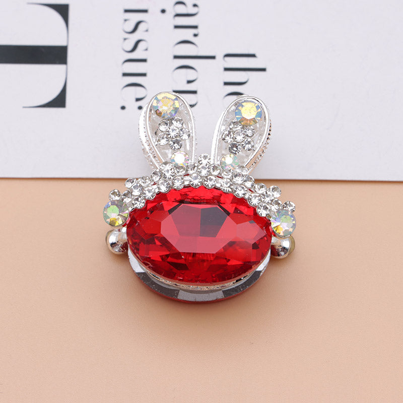 FS4839- 3.4×3.3×2.4 Cm Rabbit Alloy Beads Four - Way Passable For Pens