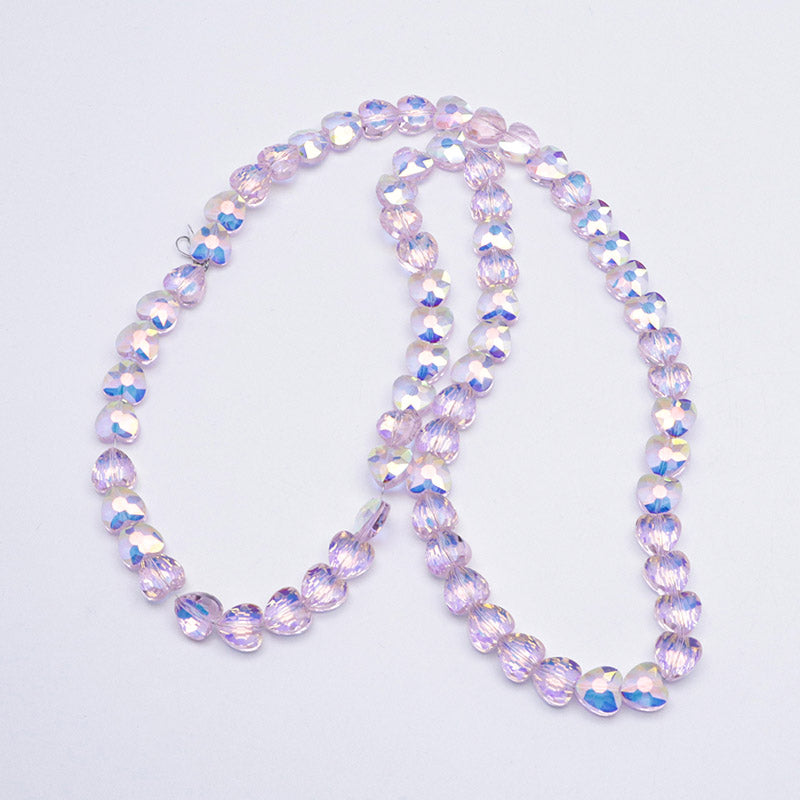 FS5377- 10*10mm About 70PCS/Strand Heart Glass Beads