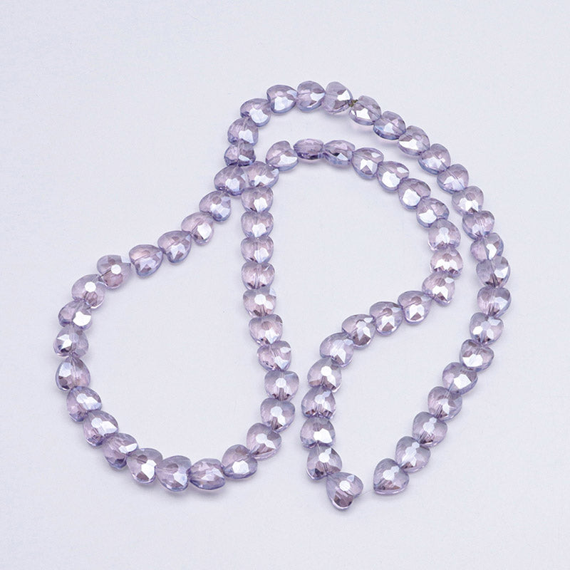 FS5377- 10*10mm About 70PCS/Strand Heart Glass Beads
