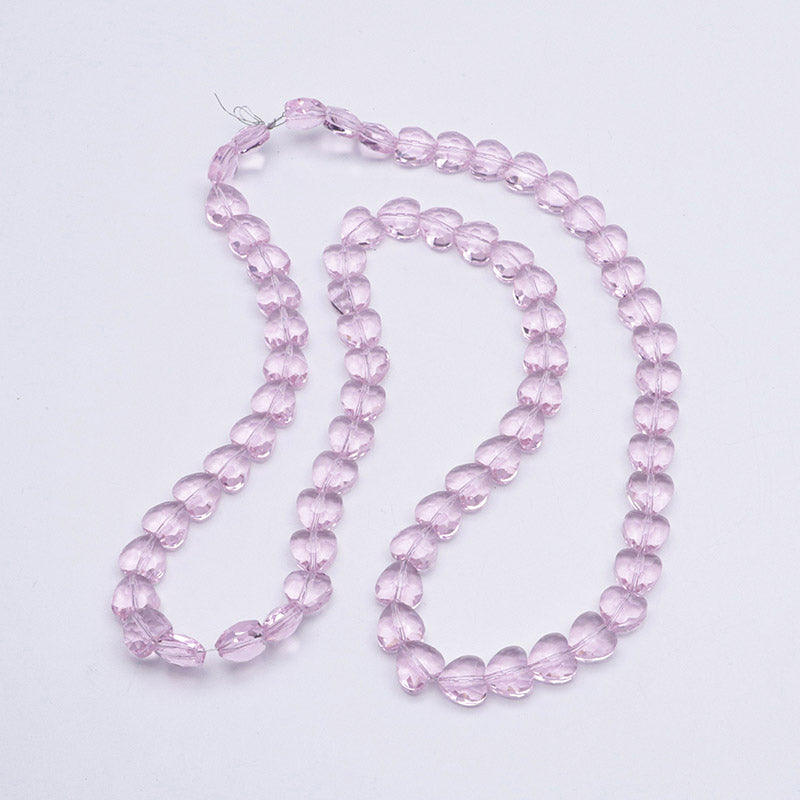 FS5377- 10*10mm About 70PCS/Strand Heart Glass Beads