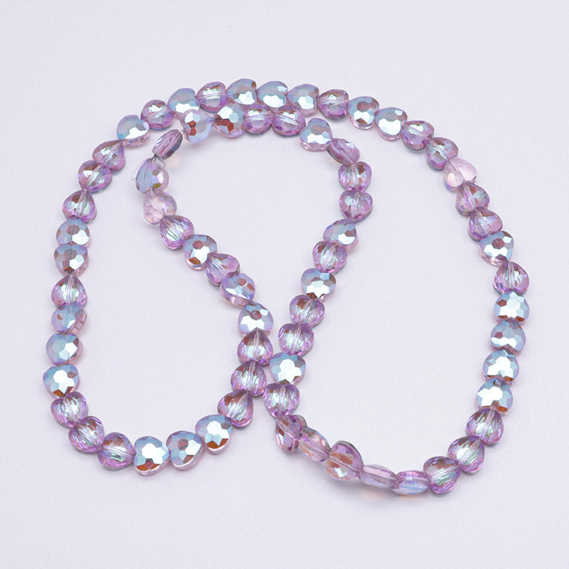 FS5377- 10*10mm About 70PCS/Strand Heart Glass Beads