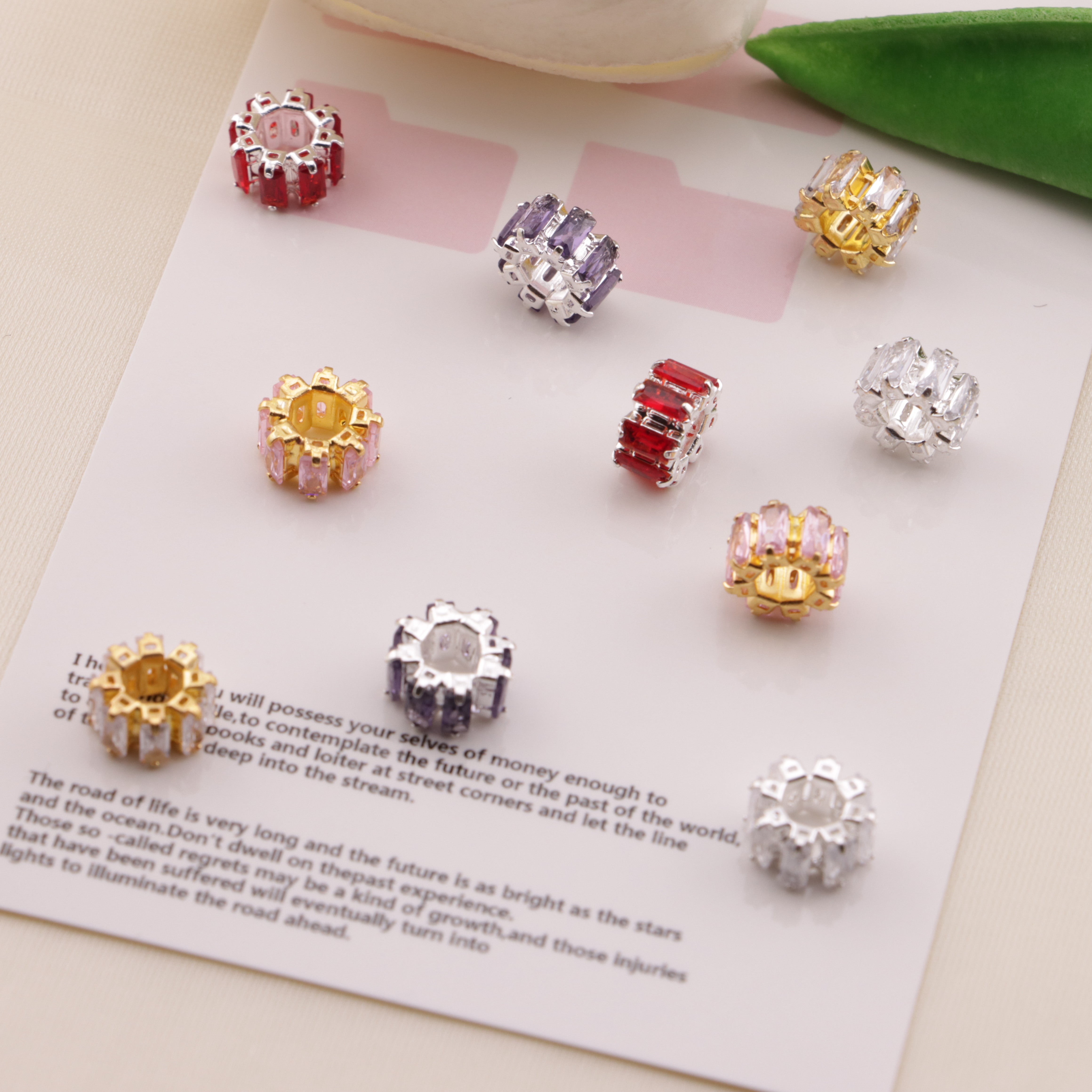 FS6551- Diameter 9Mm, Thickness 5Mm, Zircon Diamond Metal Spacers Zircon Diamond Metal Spacer Beads Zoe's DIY Shop