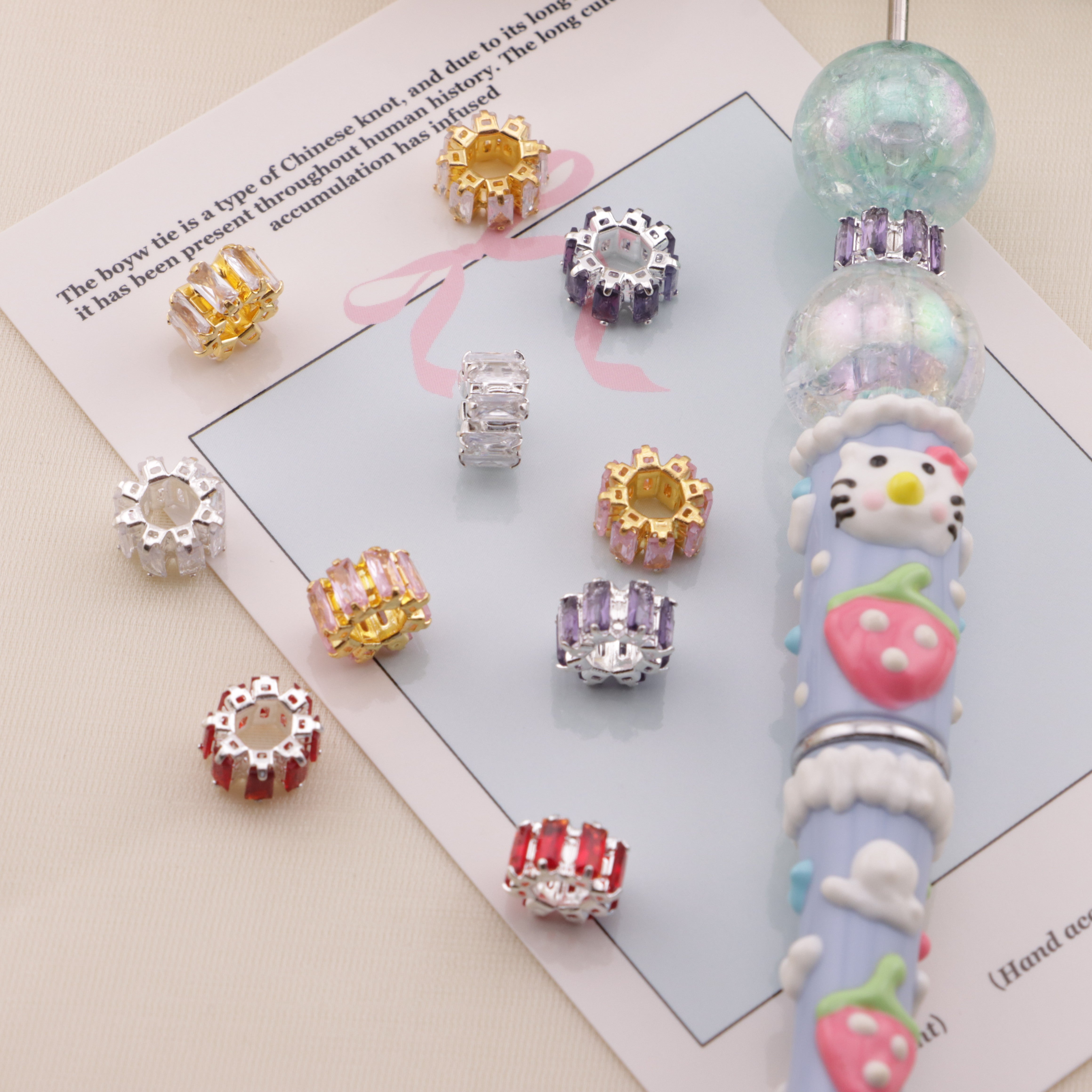 FS6551- Diameter 9Mm, Thickness 5Mm, Zircon Diamond Metal Spacers Zircon Diamond Metal Spacer Beads Zoe's DIY Shop