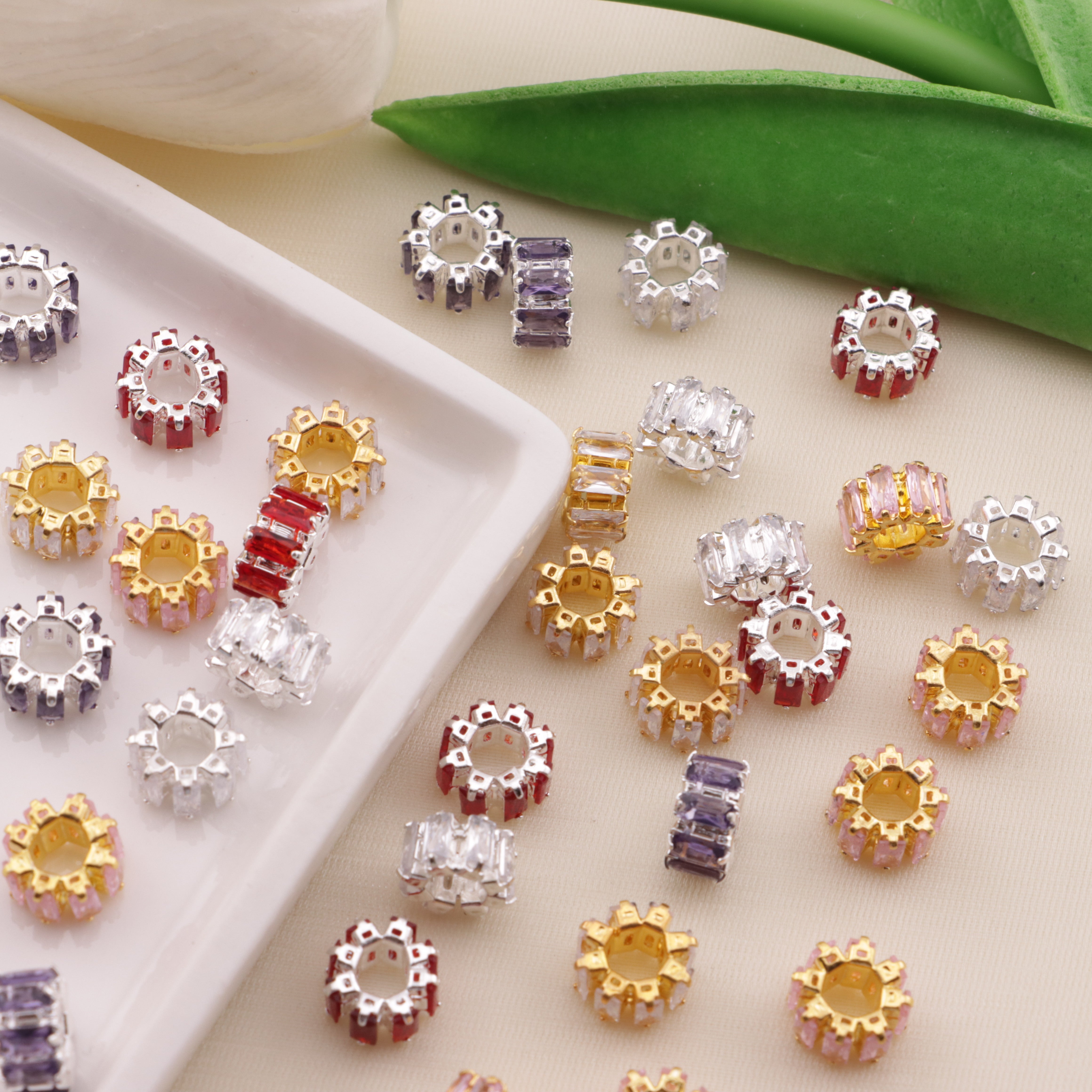 FS6551- Diameter 9Mm, Thickness 5Mm, Zircon Diamond Metal Spacers Zircon Diamond Metal Spacer Beads Zoe's DIY Shop