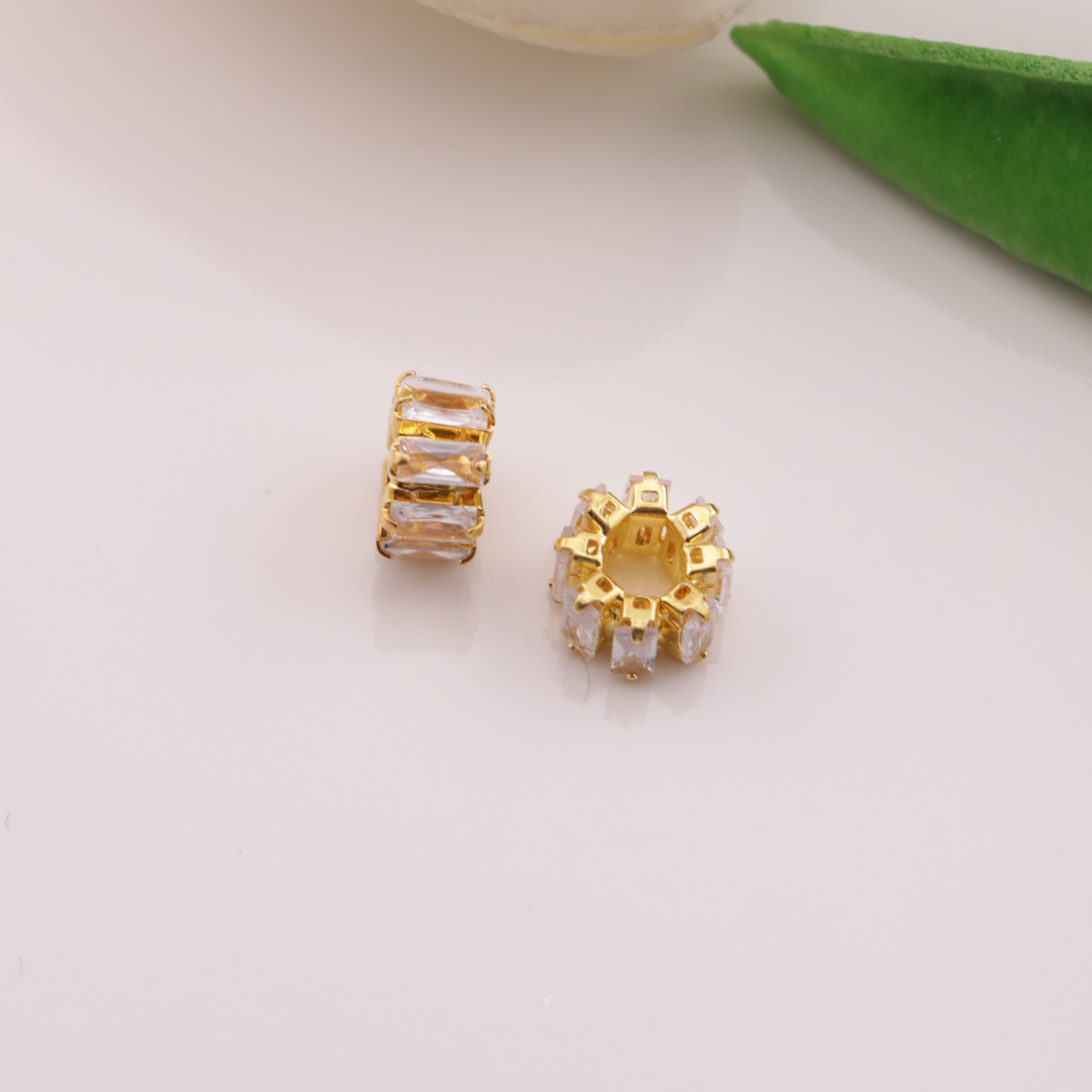 FS6551- Diameter 9Mm, Thickness 5Mm, Zircon Diamond Metal Spacers Zircon Diamond Metal Spacer Beads Zoe's DIY Shop