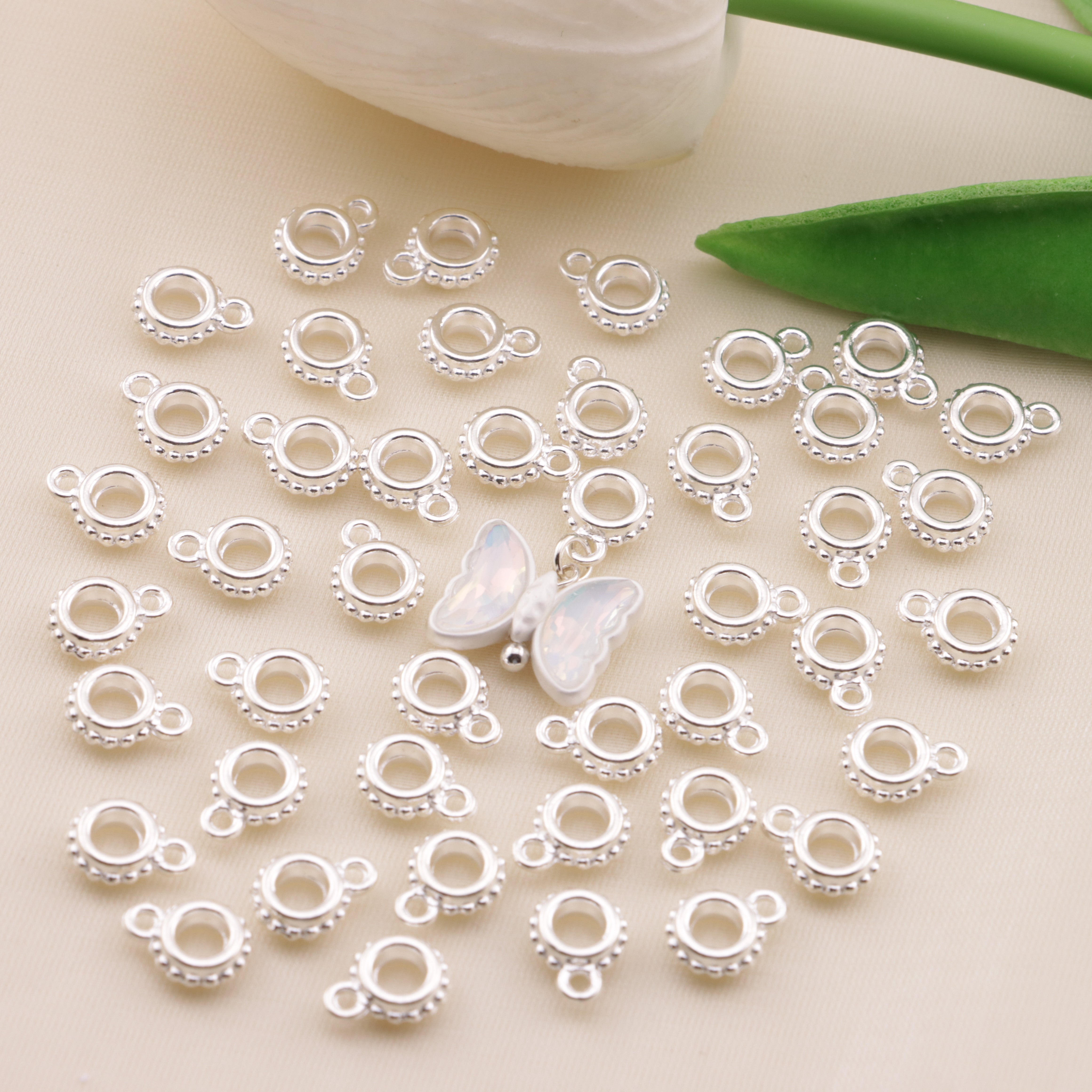 FS6579- 7mm Silver-Plated Hanging Hole Spacers Zoe's DIY Shop